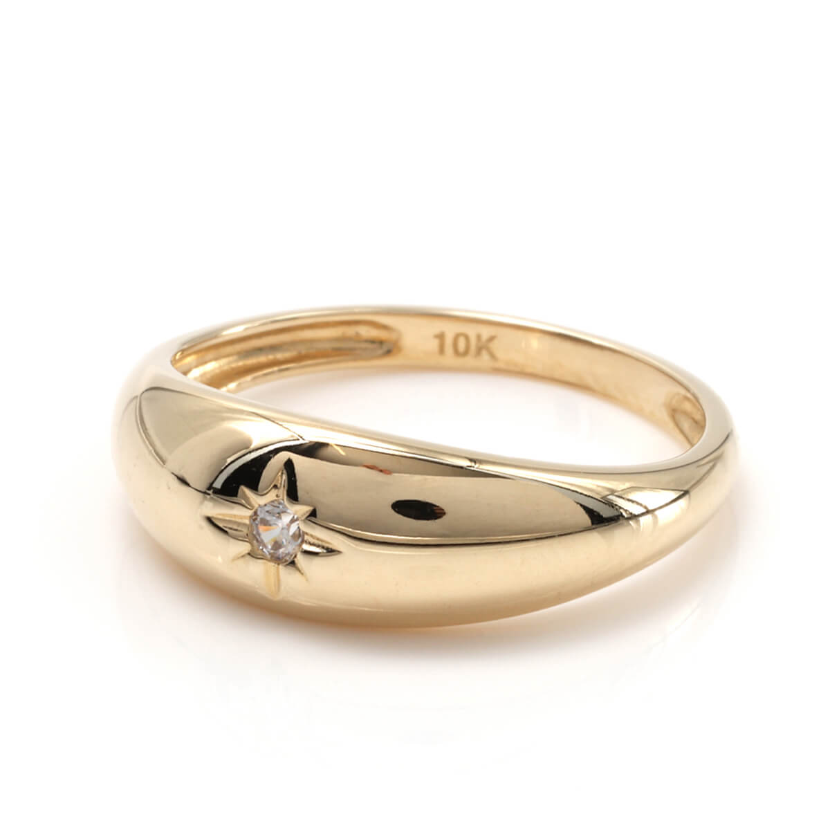 10K イエローゴールド リング 9号-13号 JR-A9676-CZ