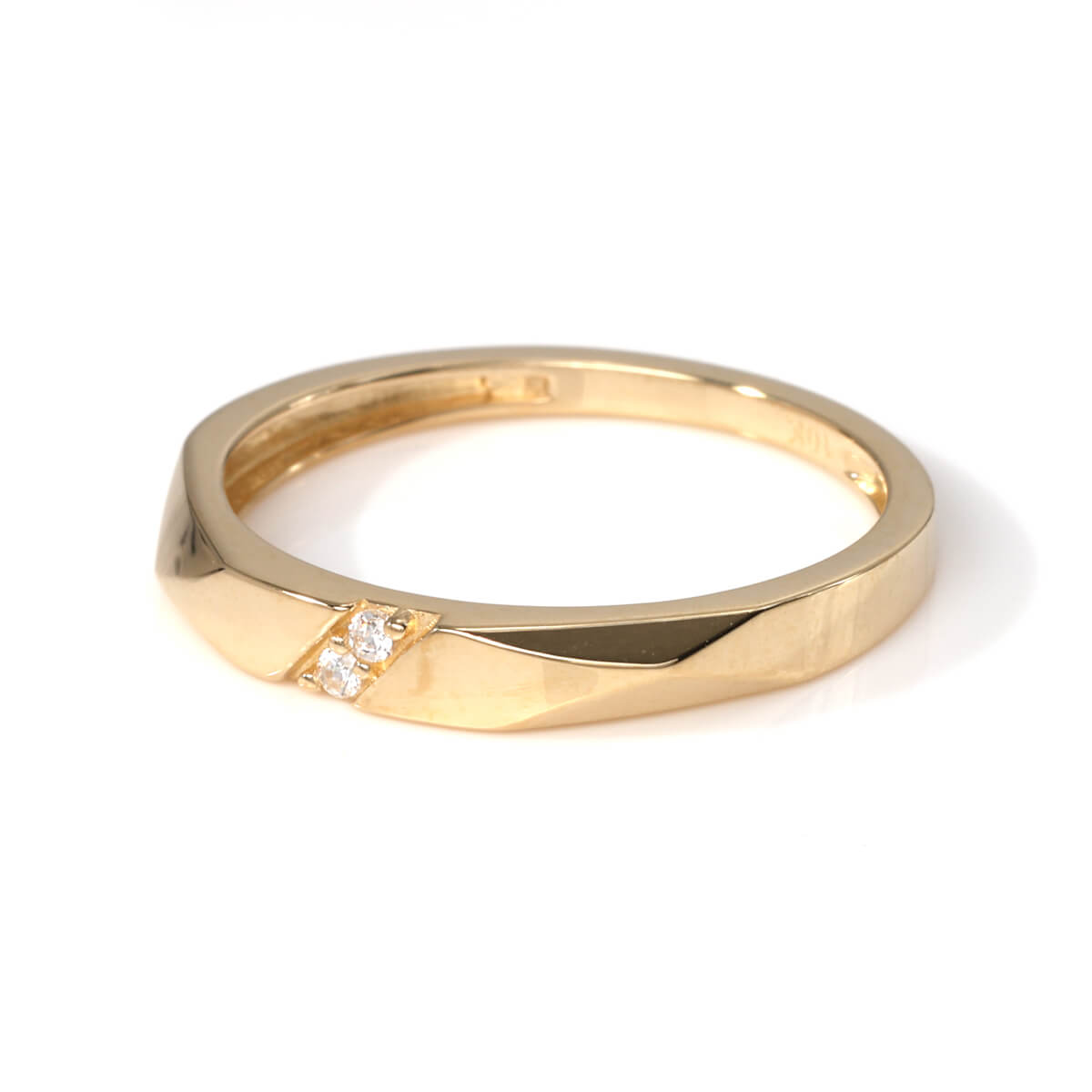 10K イエローゴールド リング 7号-19号 JR-A9083-CZ