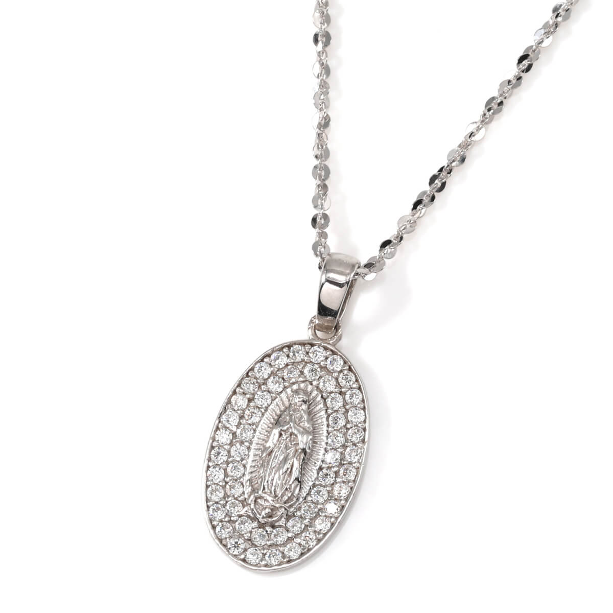 10K ホワイトゴールド ネックレス&ペンダント 40cm-50cm P03P-1829W/FMZ-15W