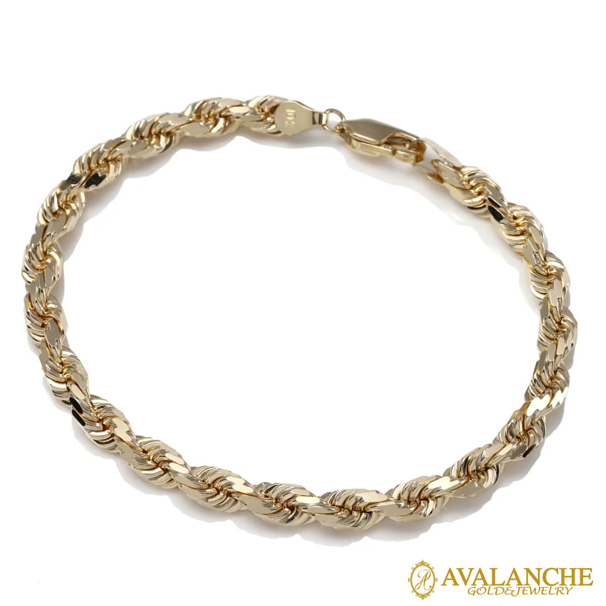 10K イエローゴールド ロープブレスレット 幅5mm 21cm UKPH000013