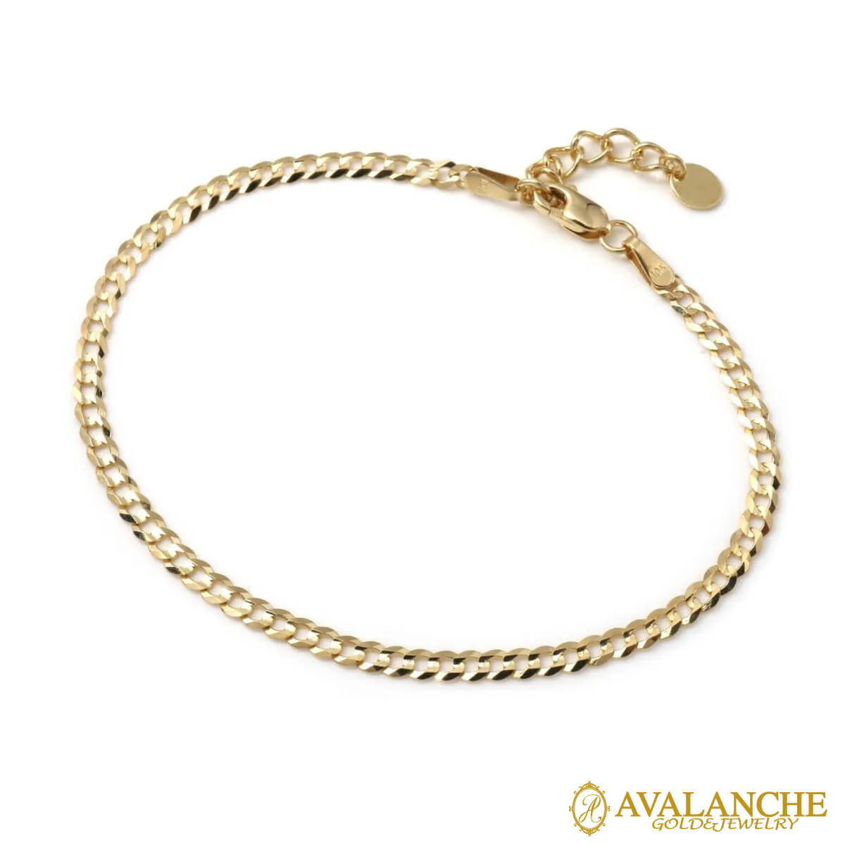 10K イエローゴールド キューバンブレスレット 幅2.8mm 16cm-18cm KKP5361