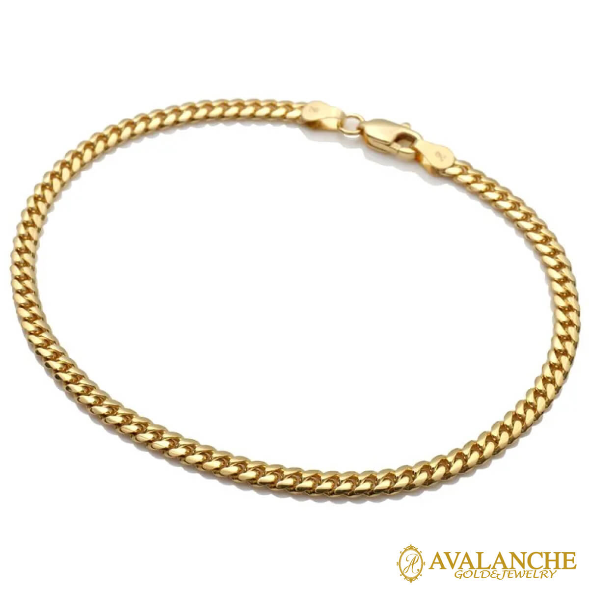 10K イエローゴールド マイアミブレスレット 幅3.2mm 16cm-19cm KKP5946