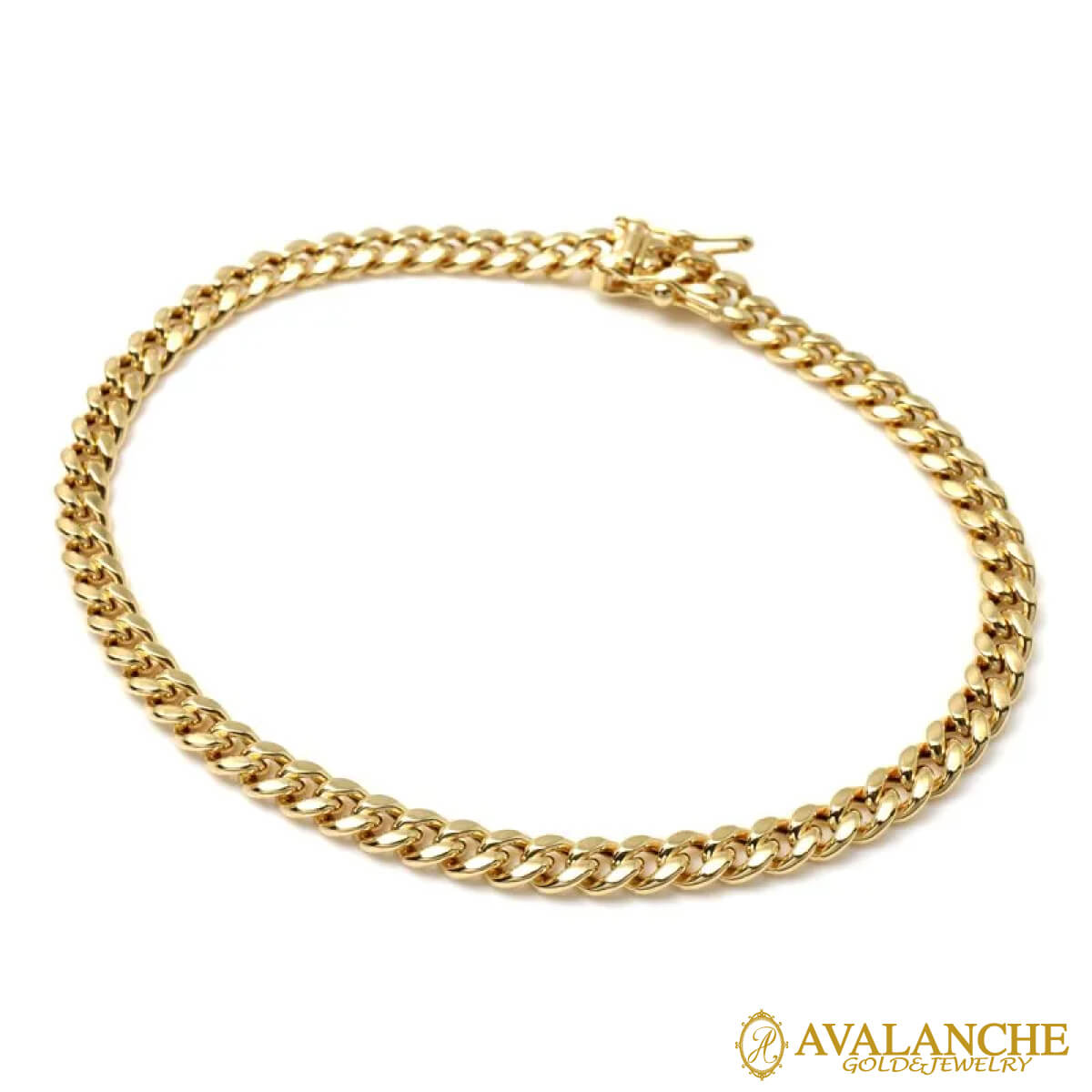 10K イエローゴールド マイアミブレスレット 幅4.5mm 18cm-20cm UKHI000090