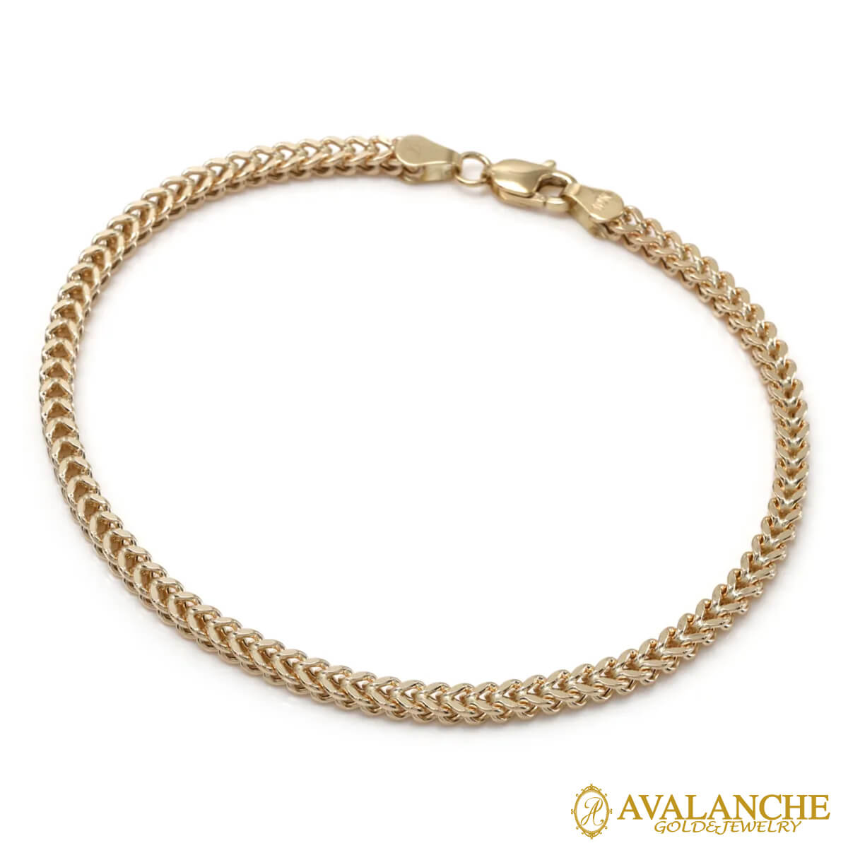 10K イエローゴールド フランクリンブレスレット 幅3mm 18cm-20cm UKHB000189