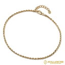 10K イエローゴールド ロープアンクレット 幅2mm 23cm-26cm UKPH000014