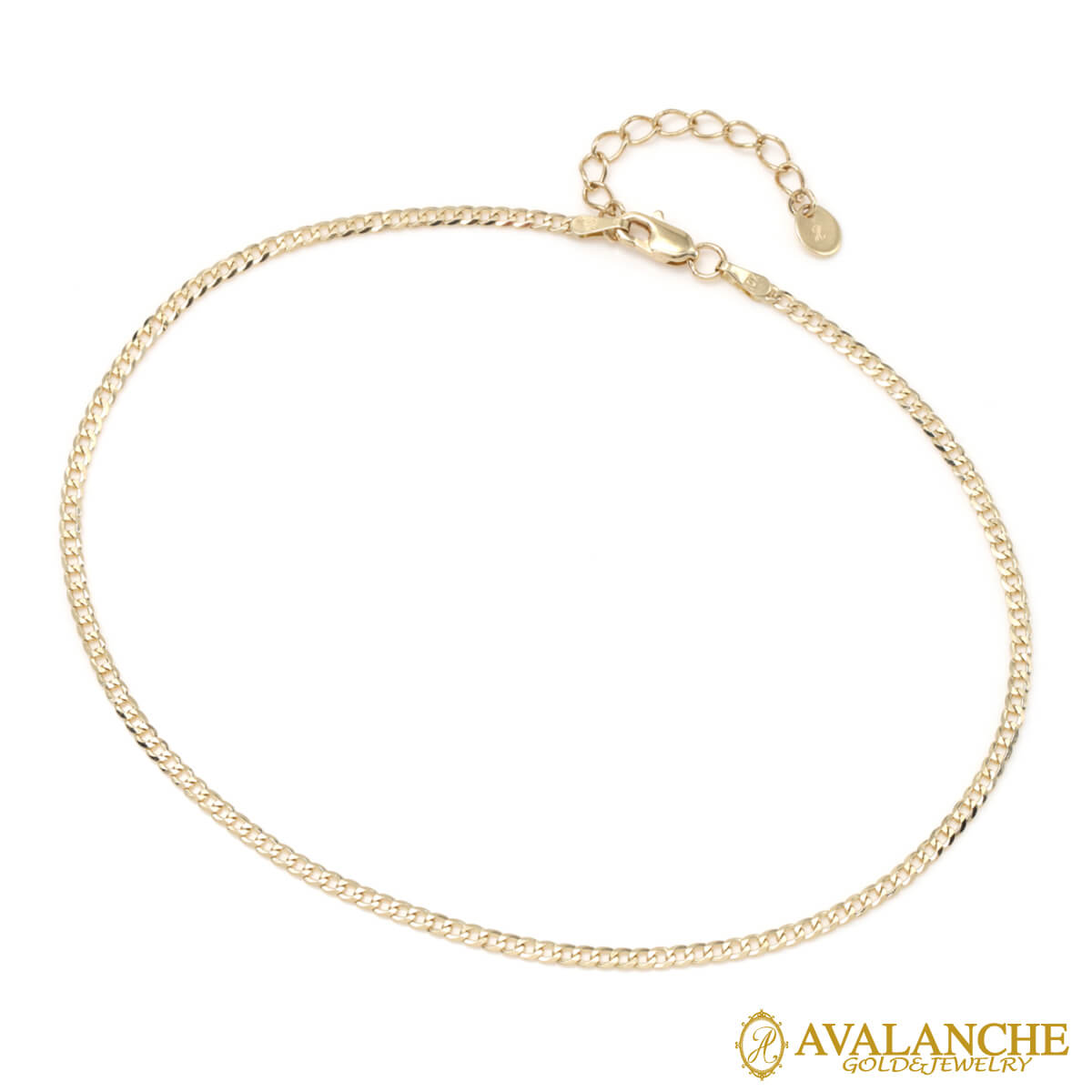 10K イエローゴールド キューバンアンクレット 幅1.8mm 23cm-26cm KKP6807