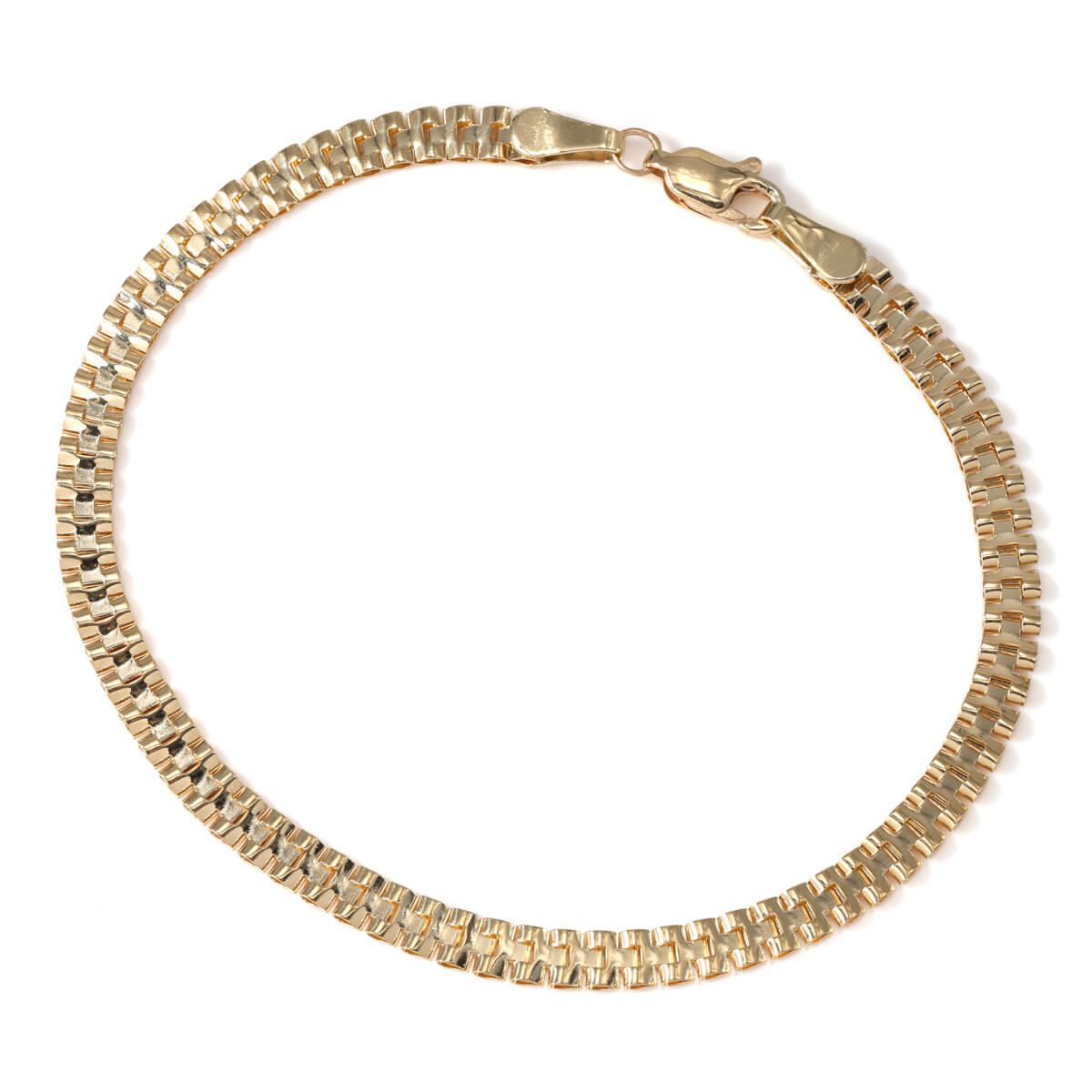 10K イエローゴールド ブレスレット 幅3.8mm 17cm-19cm ABE19