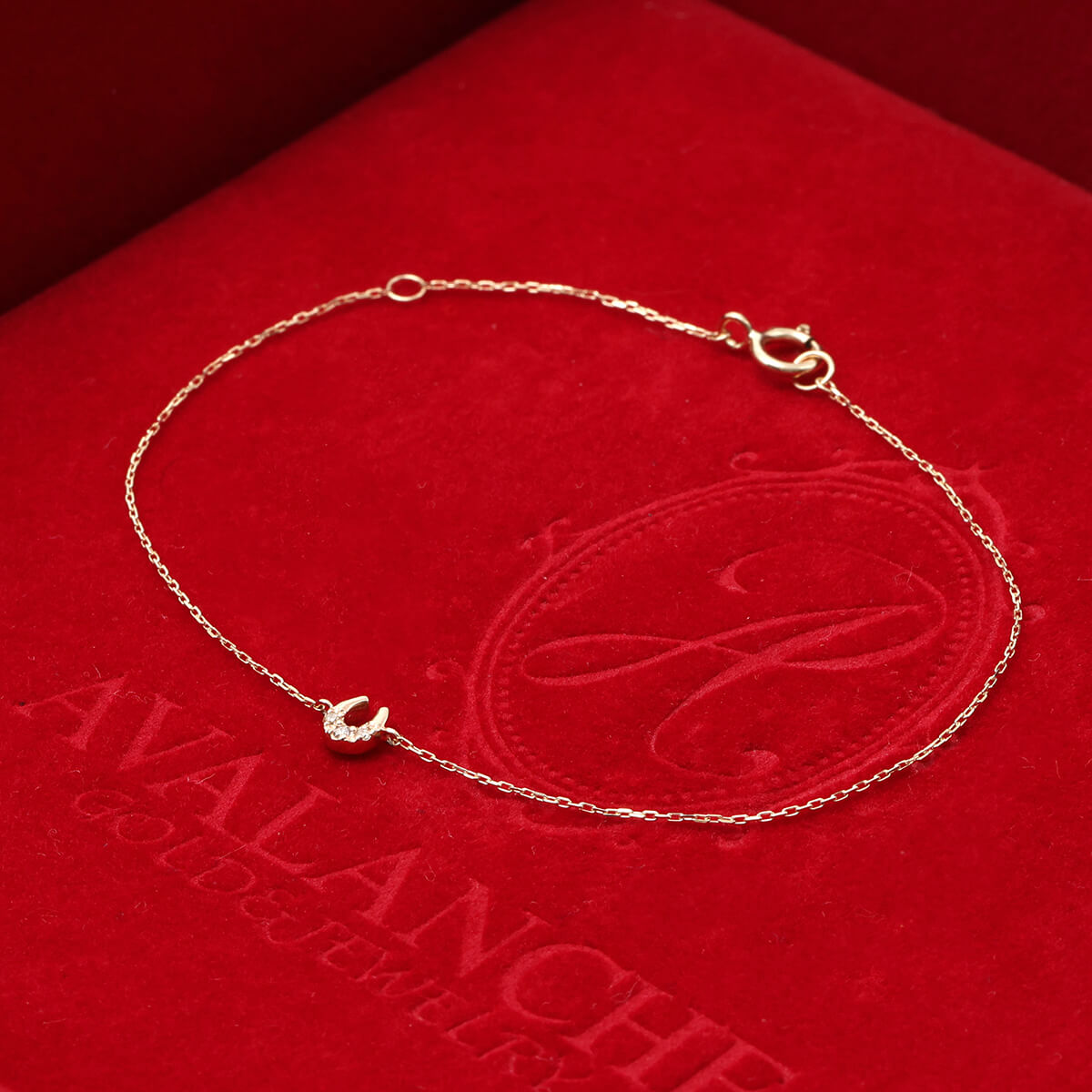 クリスマス限定ギフトセット ダイヤモンド 10K イエローゴールド ブレスレット 17cm AT8Y441020