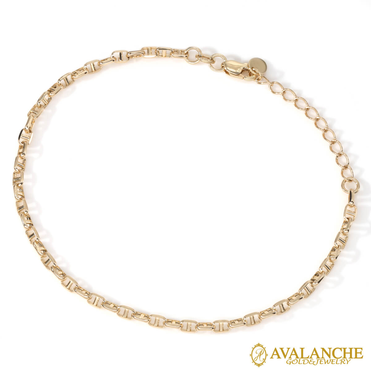 10K イエローゴールド アンカーブレスレット 幅2.8mm 17cm-20cm UKHI000107