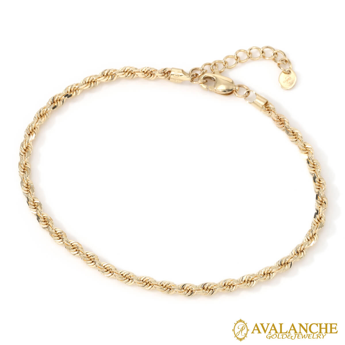 乐天商城 - 10K イエローゴールド ロープブレスレット 幅3mm 18cm-21cm UKPH000017