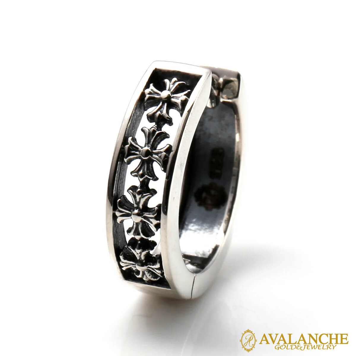 乐天商城 - シルバー ピアス 14.5mm いぶし加工 971-4571