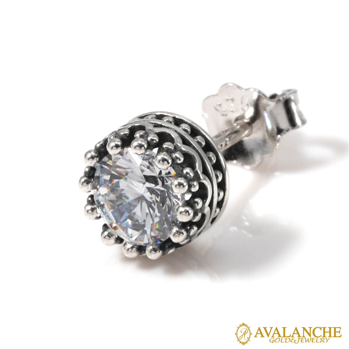 シルバー ピアス いぶし加工 6.5mm 971-6131