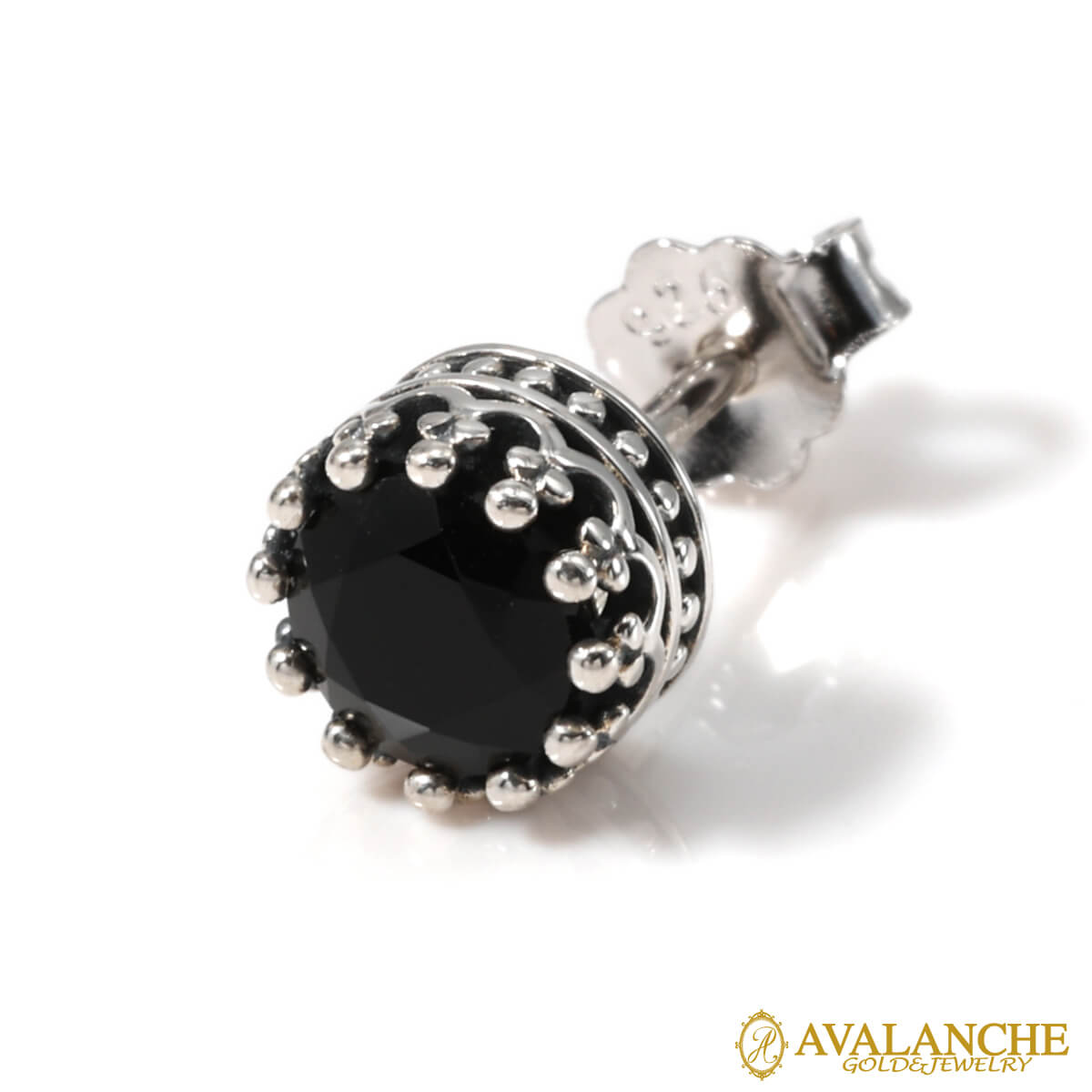 シルバー ピアス いぶし加工 6.5mm 971-6148