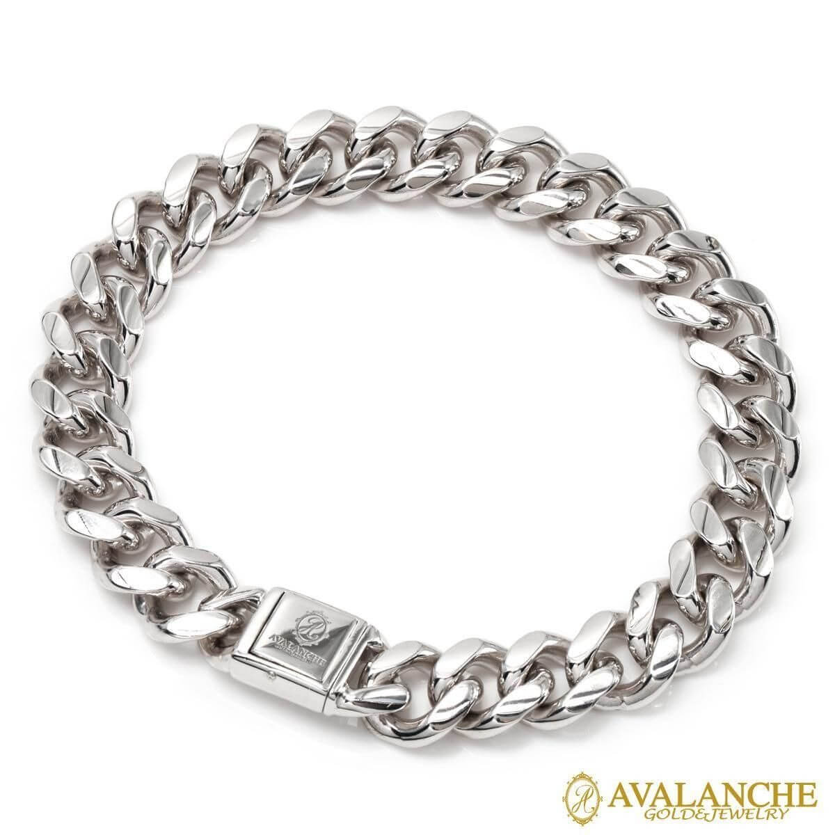 シルバー マイアミブレスレット 幅11.2mm 19cm-21cm 300KDO2-CHC