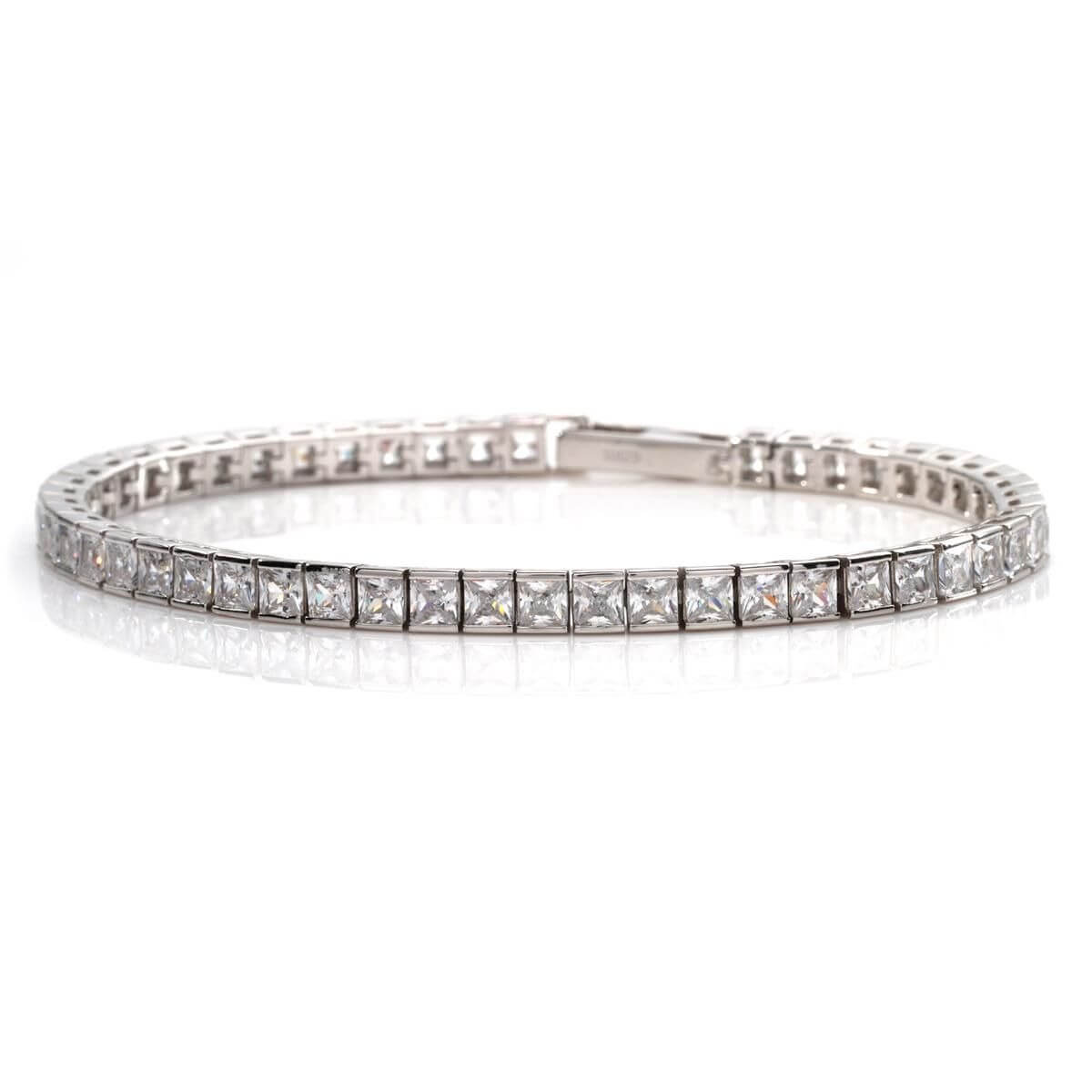 シルバー テニスブレスレット 幅4mm 18cm-20cm AHBL-D040