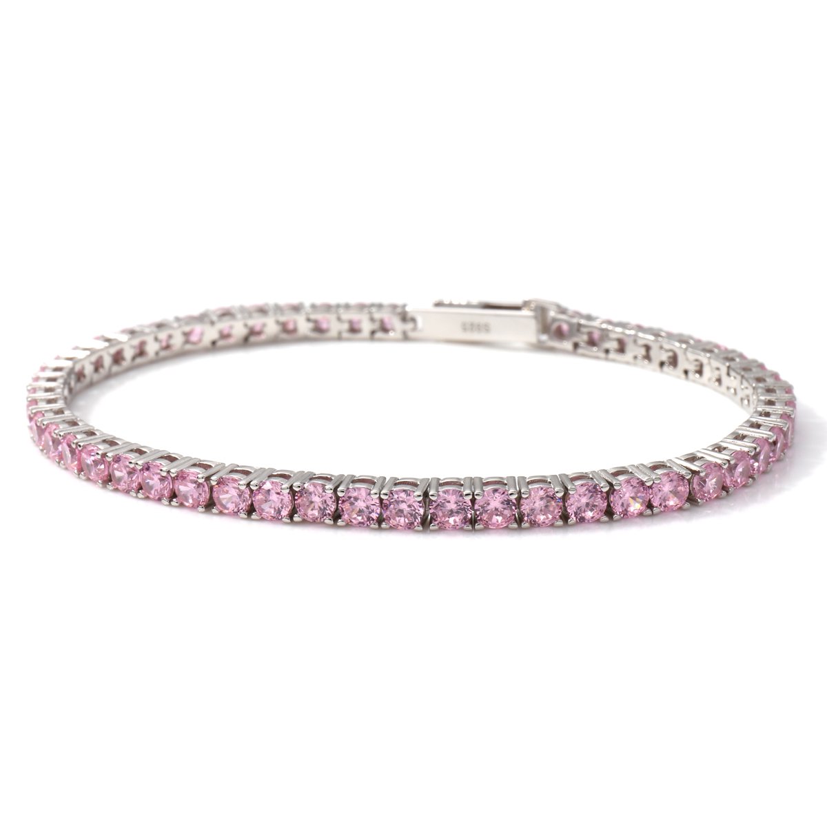 乐天商城 - シルバー テニスブレスレット 幅3.5mm 16cm-18cm AHBL-D042-3MM-PK