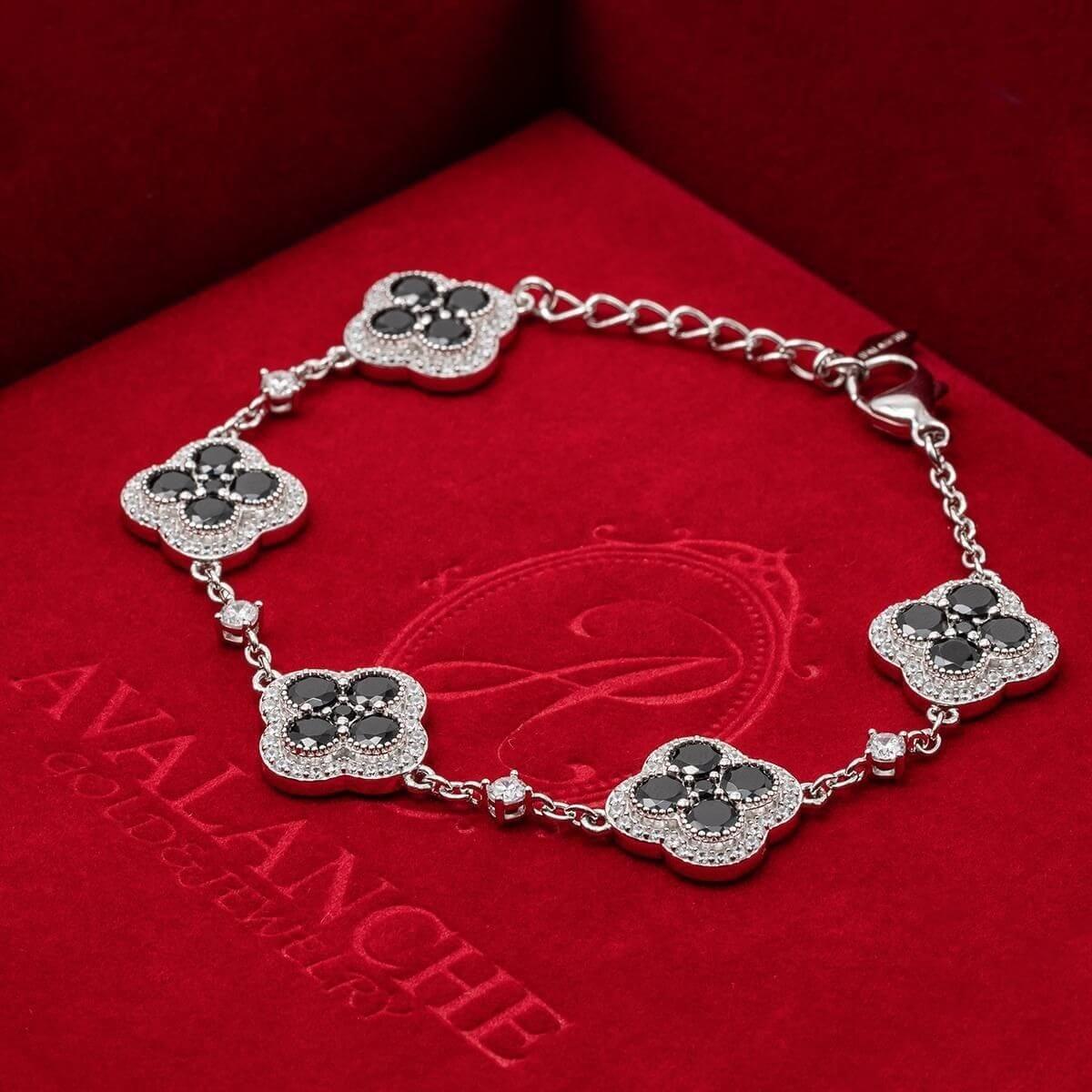 クリスマス限定ギフトセット シルバー ブレスレット 幅15.2mm 17cm-20cm CLV-BR-BLK