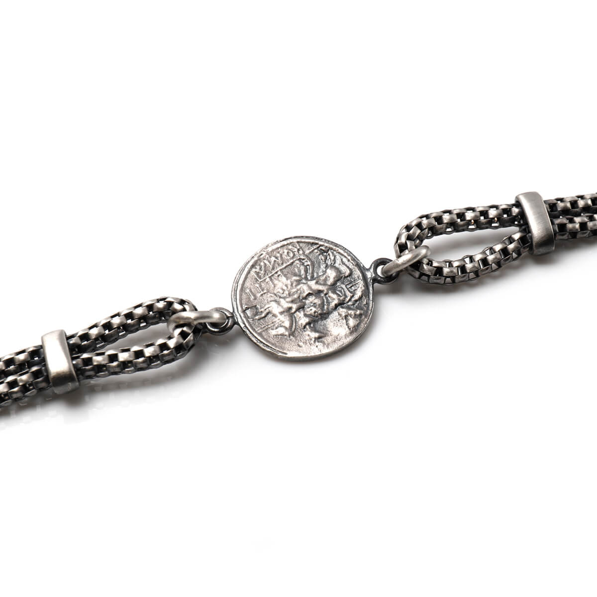 シルバー ブレスレット 幅16mm 19cm-20cm いぶし加工 B1184-OX