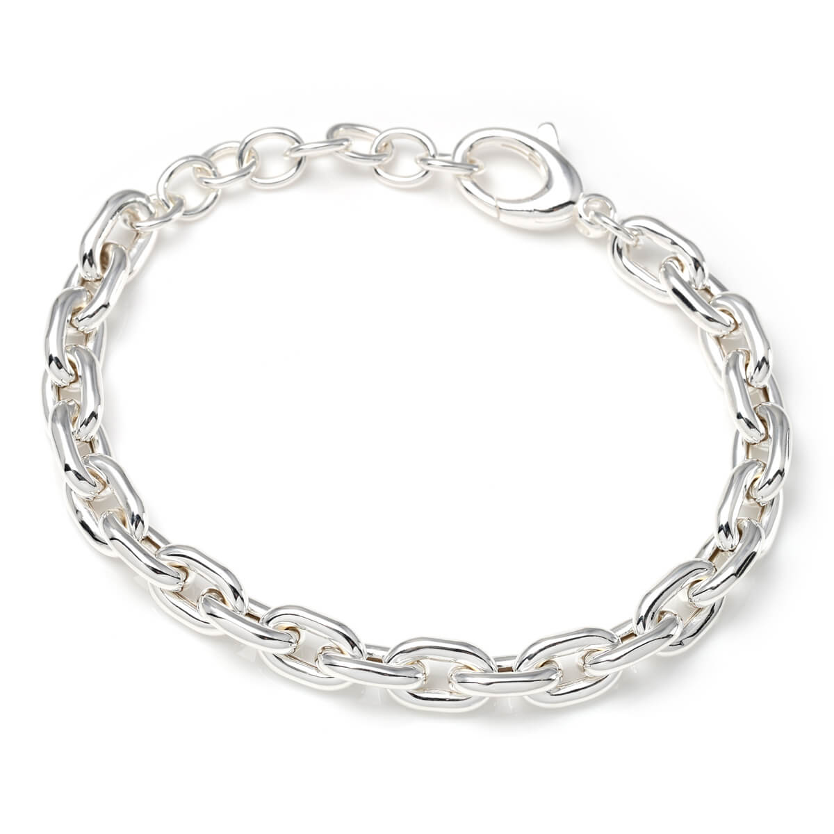 シルバー アズキブレスレット 幅7.8mm 18cm-22cm GIU666-SS