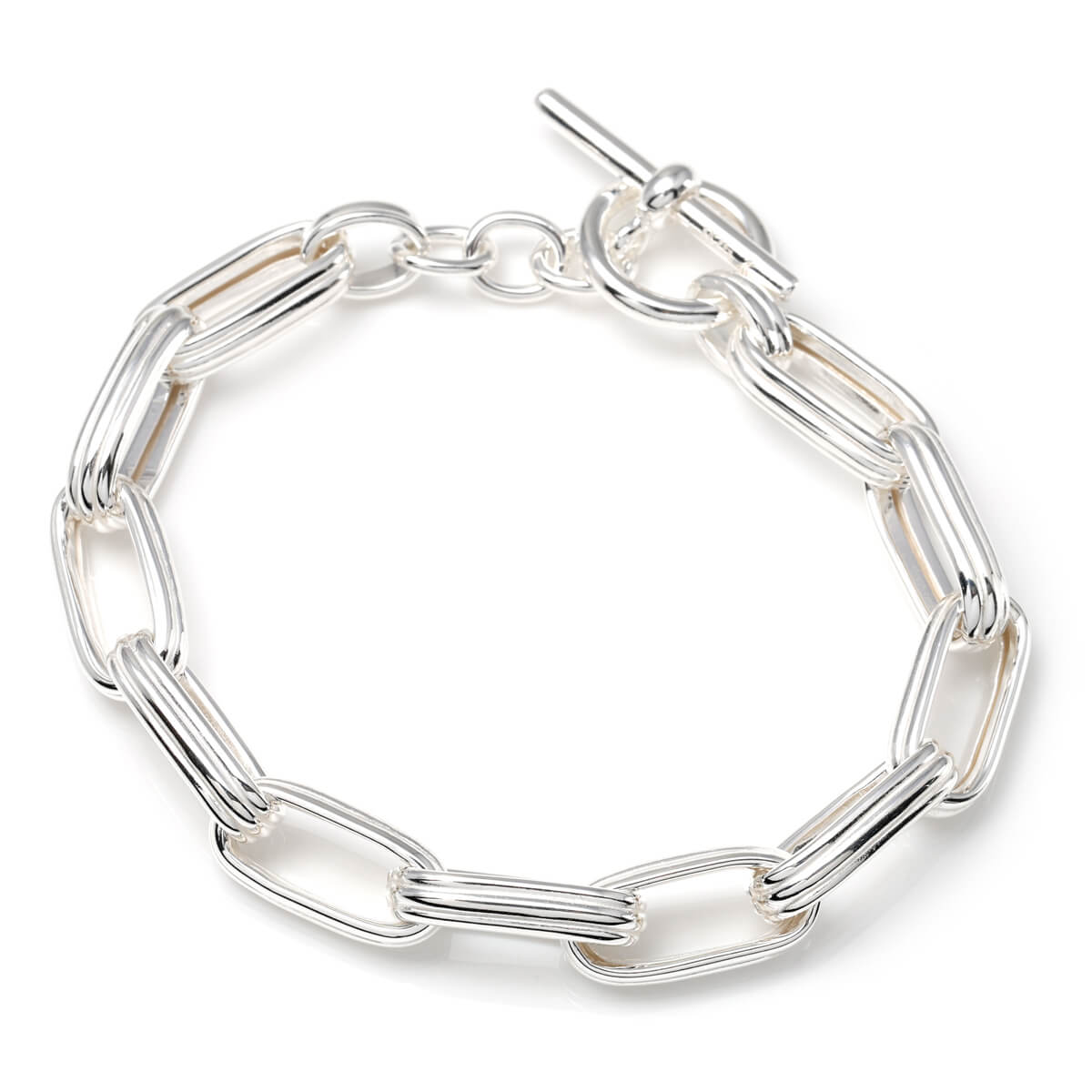 シルバー ブレスレット 幅8.5mm 19cm GIU733