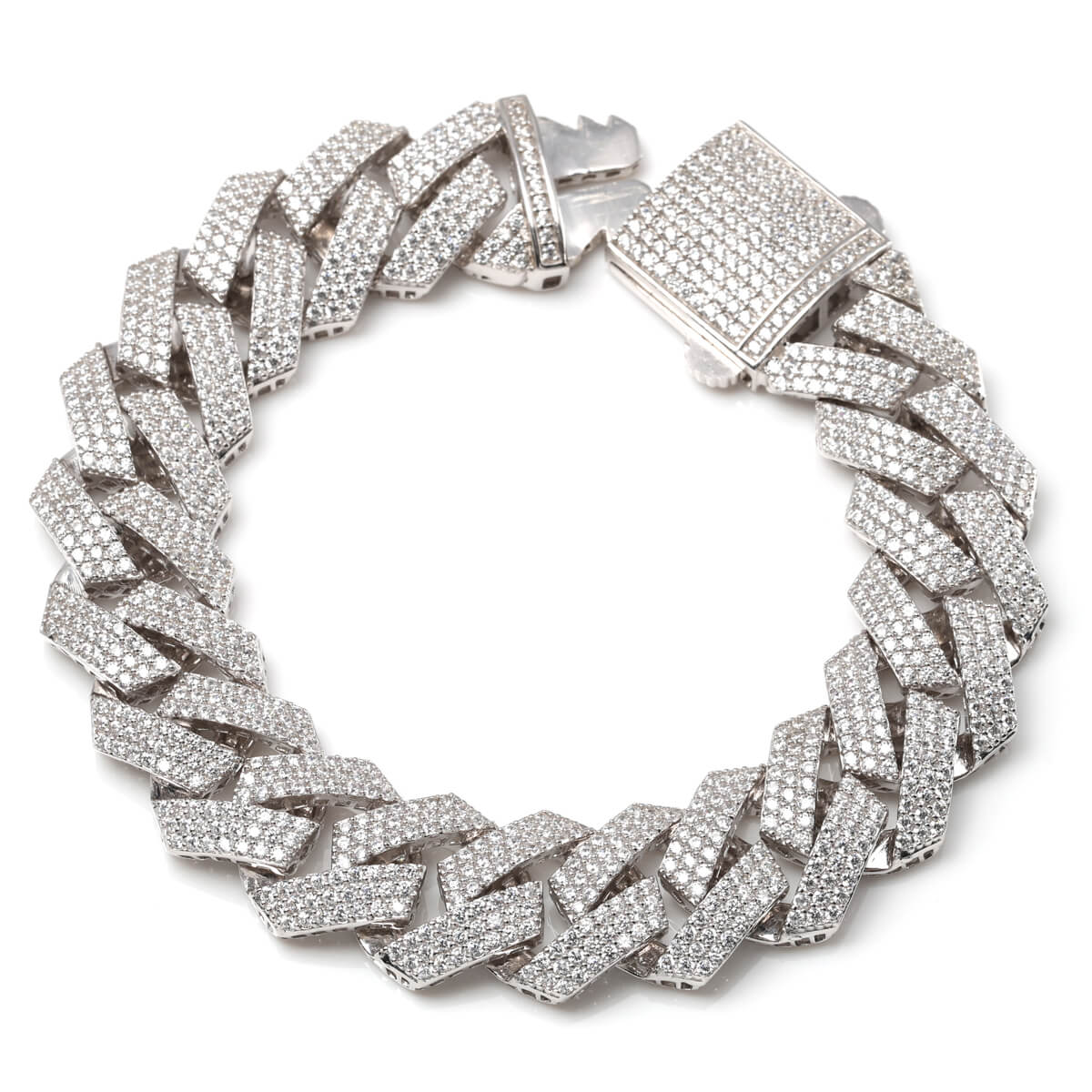 シルバー スクエアマイアミブレスレット 幅14.5mm 19cm AGMB75 SJ25