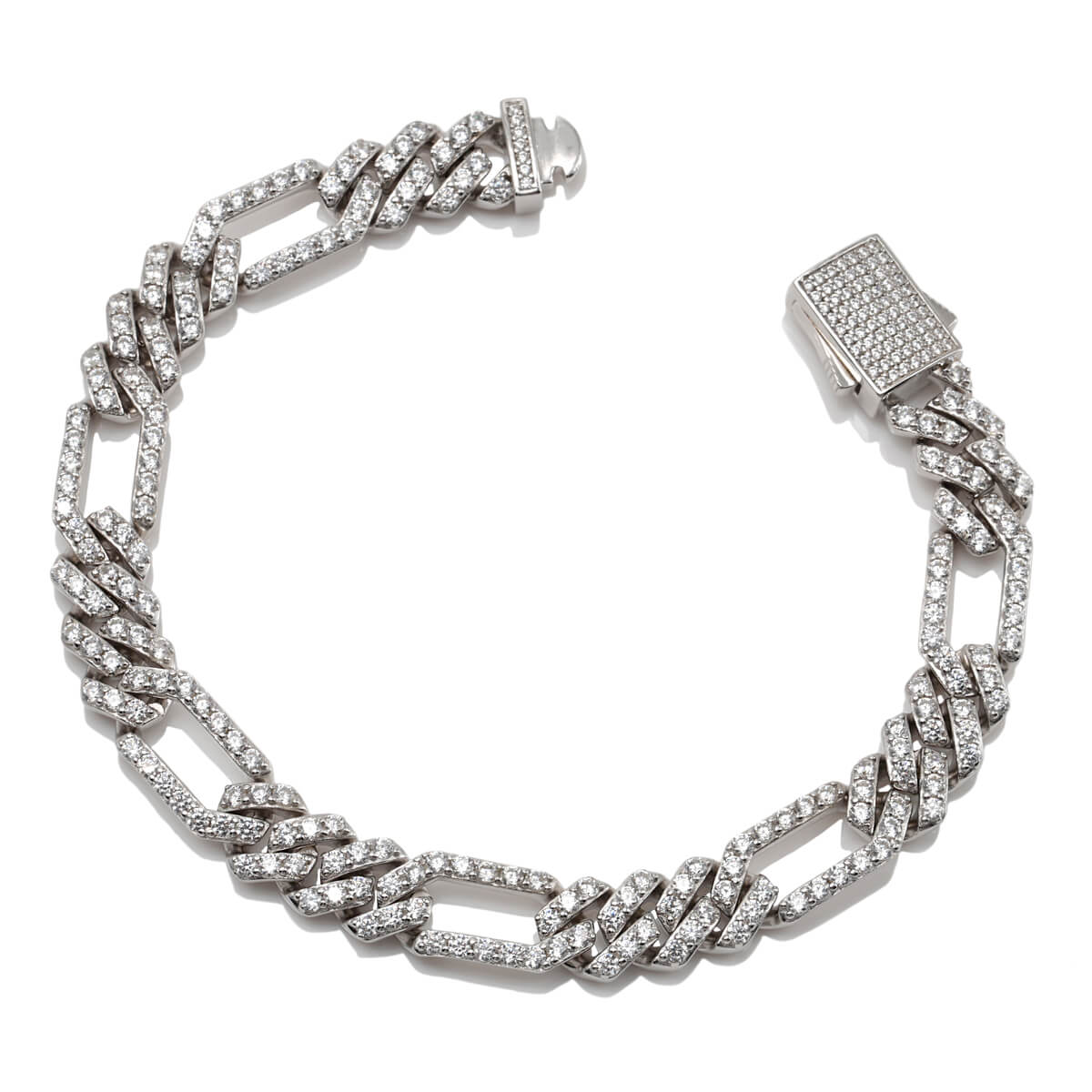 シルバー フィガロブレスレット 幅8mm 19cm A2024L1114-8mm