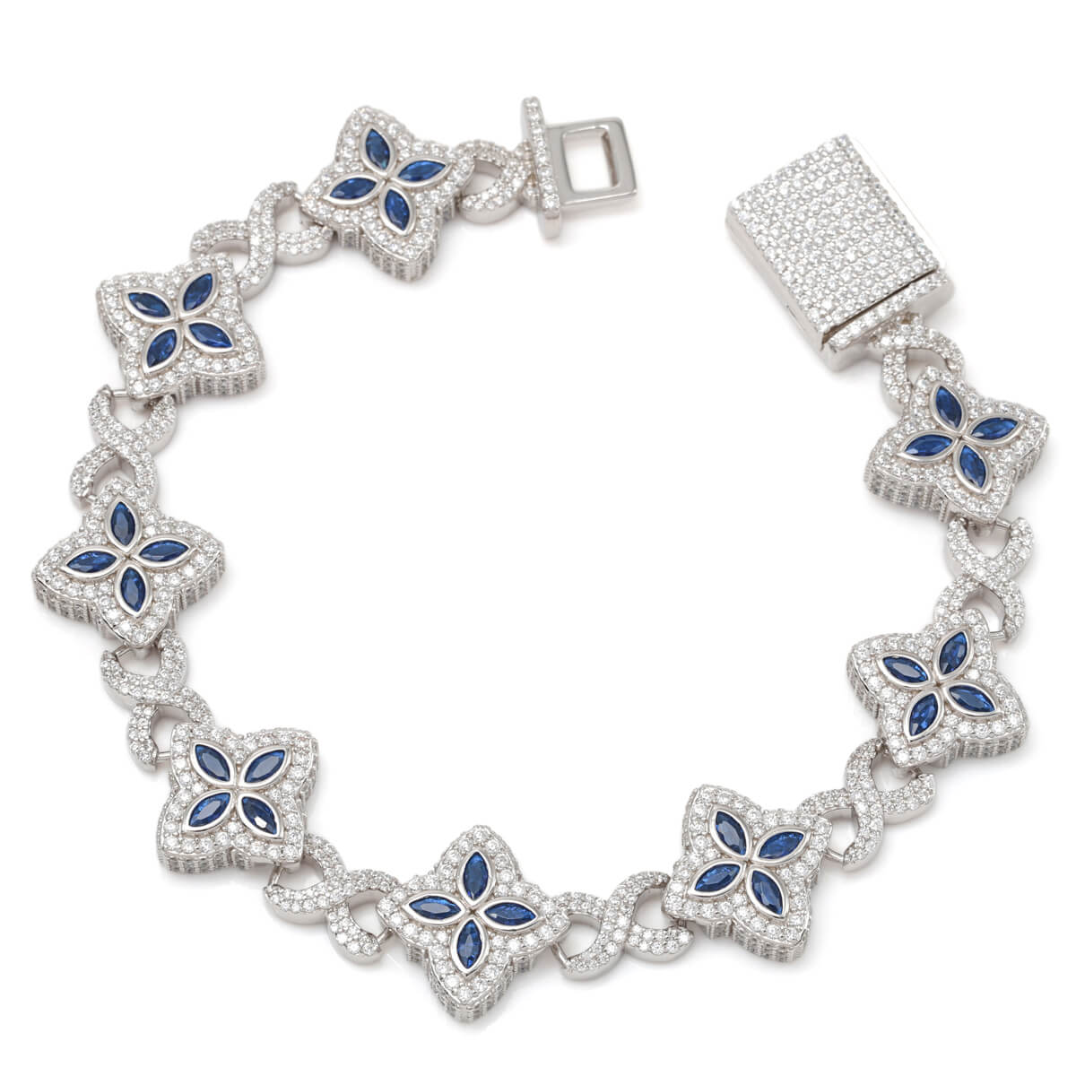 シルバー ブレスレット 幅15.5mm 20cm CLIN-BR-BLUE