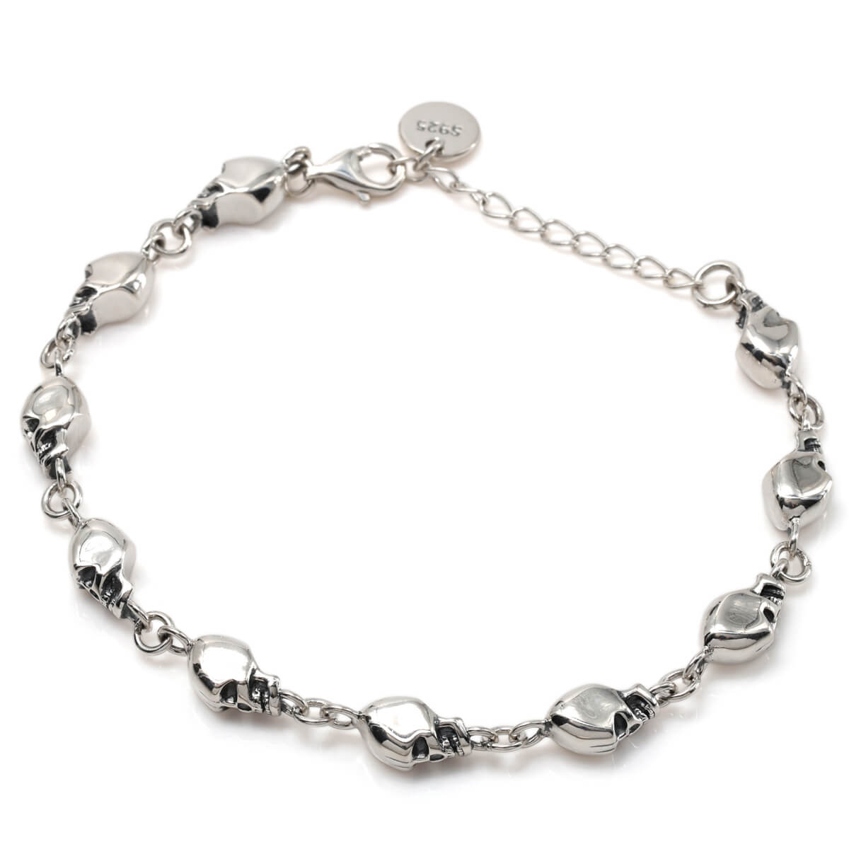 シルバー ブレスレット 幅6mm 17cm-20cm いぶし加工 A1E108