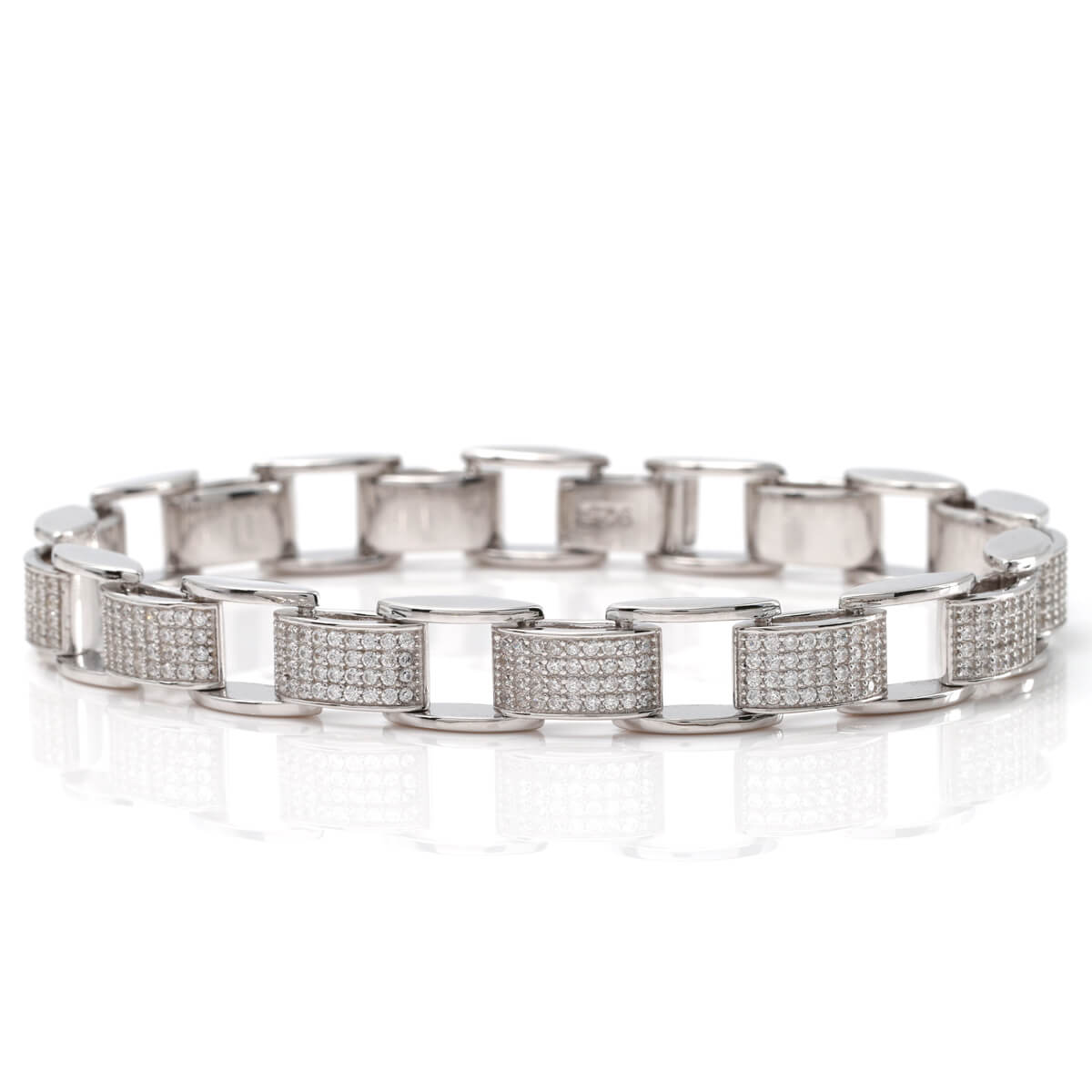 シルバー ブレスレット 幅8mm 19cm A1E316