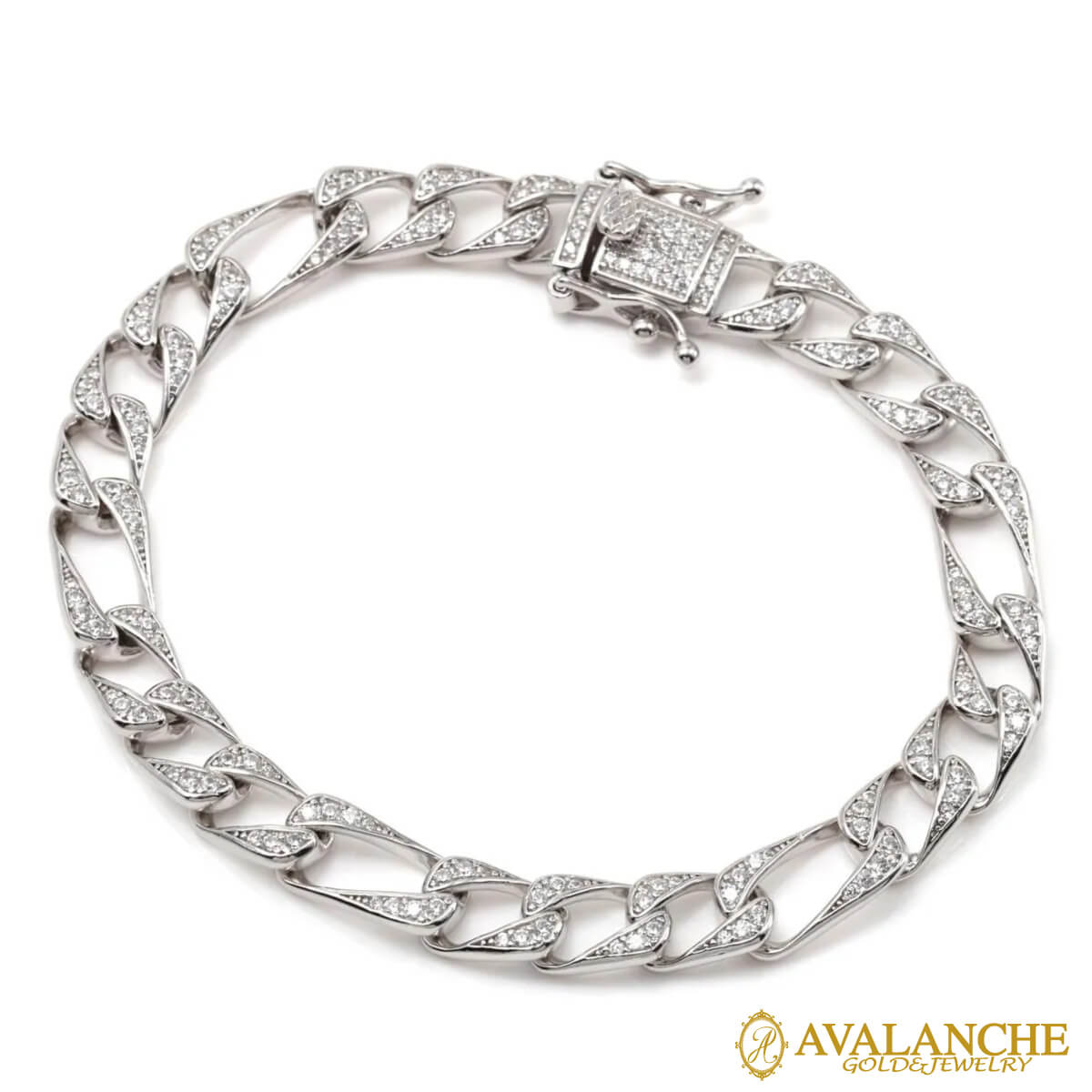 シルバー フィガロブレスレット 幅8mm 21cm ACHCZ112