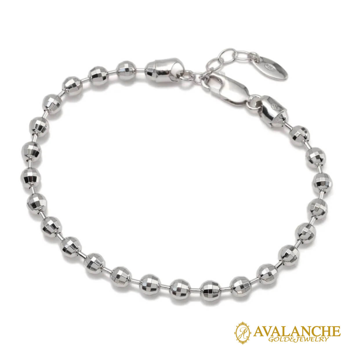 シルバー カットボールブレスレット 幅5mm 19cm-21cm A500KPLDD