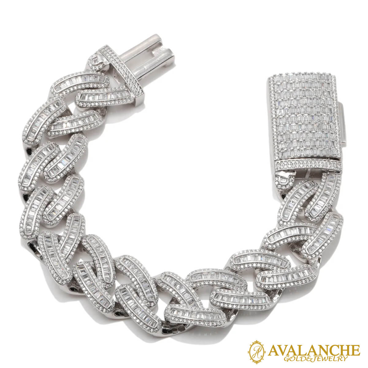 シルバー マイアミブレスレット 幅19mm 20cm AGMB94