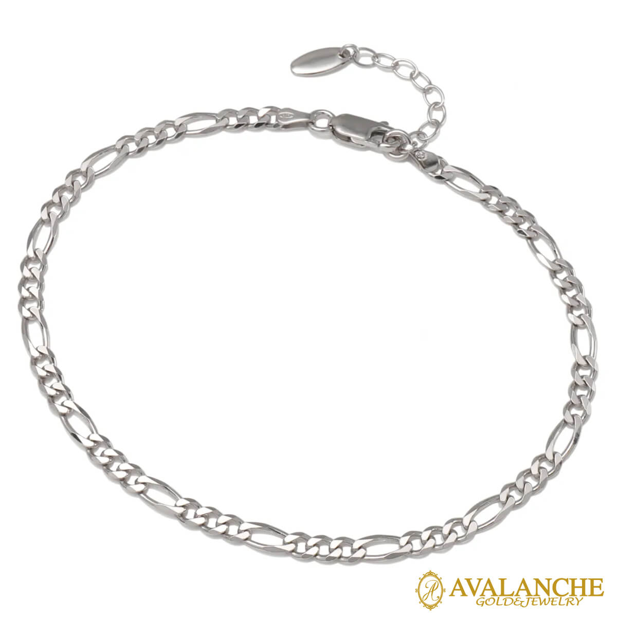 シルバー フィガロアンクレット 幅4mm 23-26cm 100F2-31D6