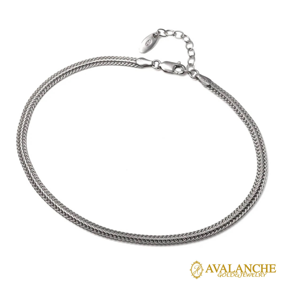 シルバー フォックステールアンクレット 幅3.5mm 23-26cm 180KNF5