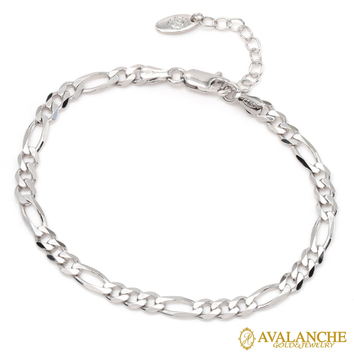 シルバー フィガロブレスレット 幅4.5mm 18cm-21cm 120F2-31D6