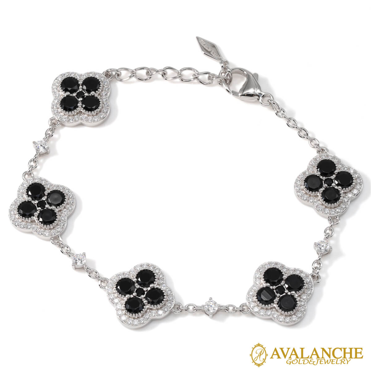 シルバー ブレスレット 幅15.2mm 17cm-20cm CLV-BR-BLK