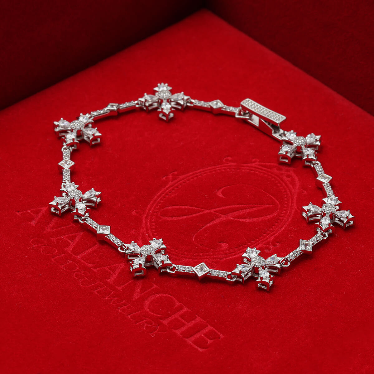 クリスマス限定ギフトセット シルバー ブレスレット 幅12.3mm 18cm CROSSLINK-BR