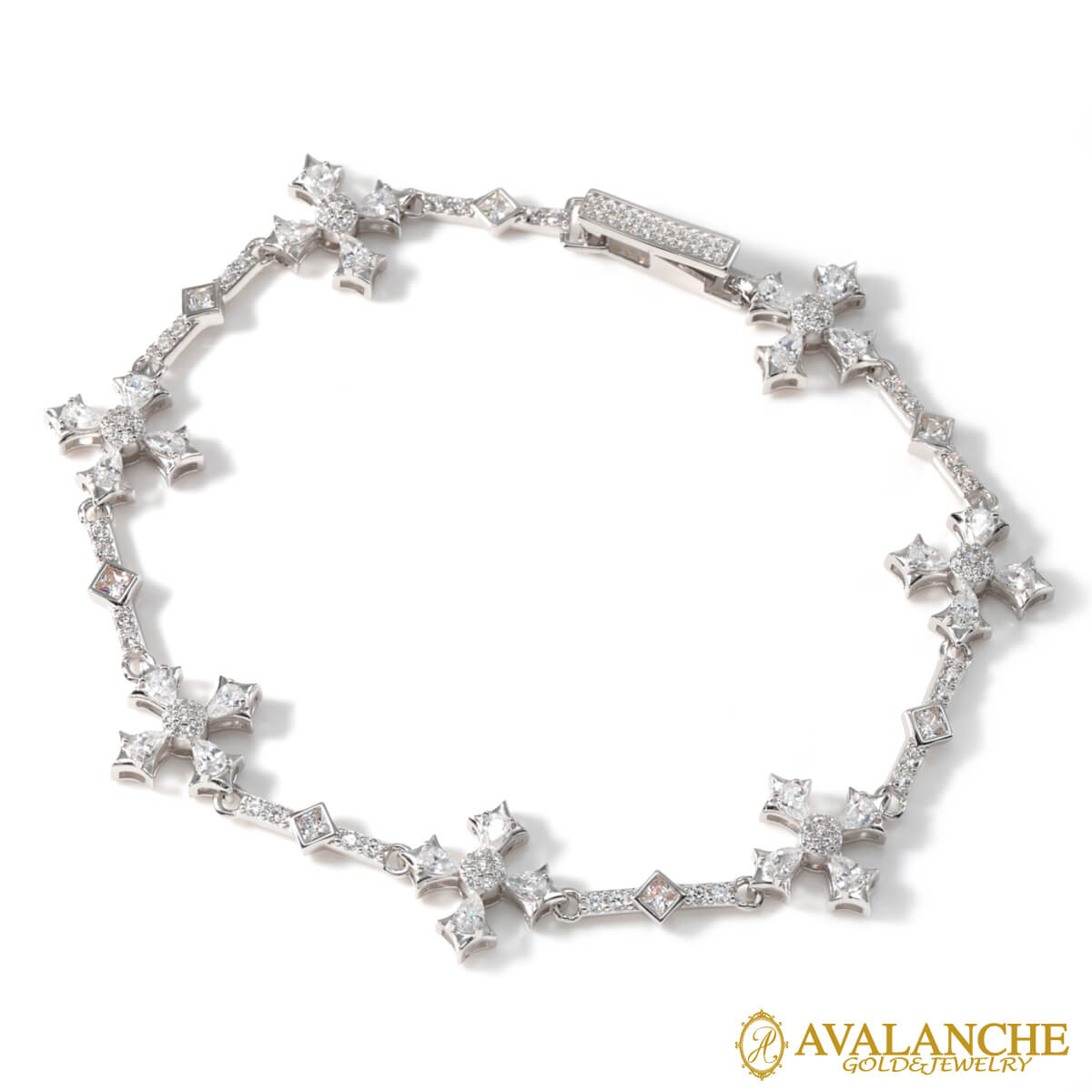 乐天商城 - シルバー ブレスレット 幅12.3mm 18cm-19cm CROSSLINK-BR