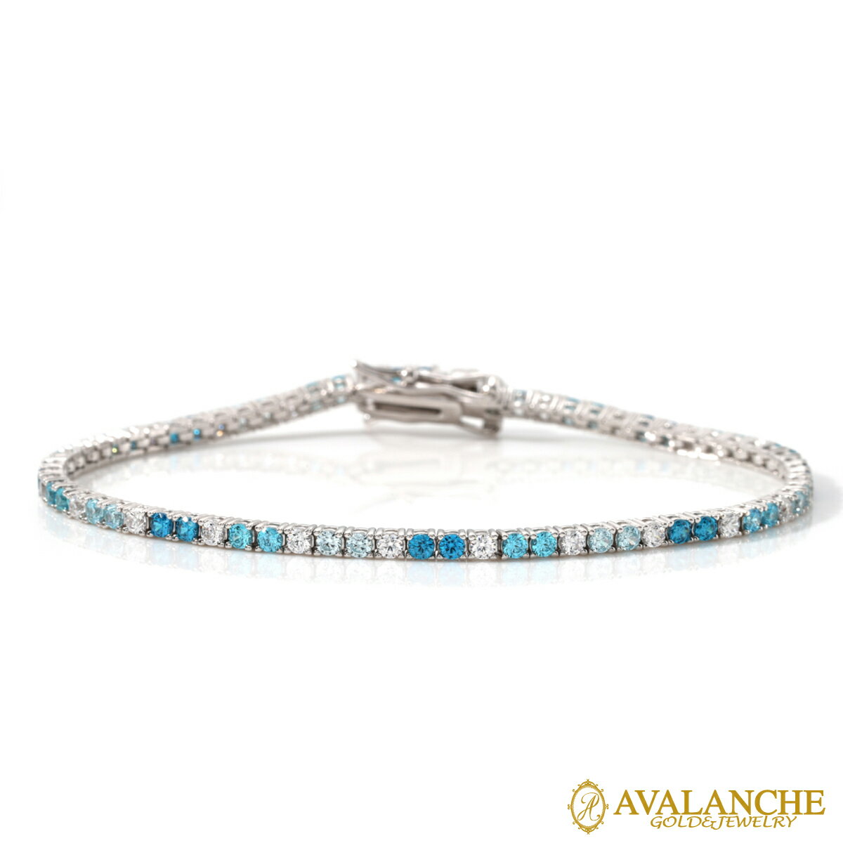 乐天商城 - シルバー テニスブレスレット 幅2.2mm 17cm　ACH03189-BLU