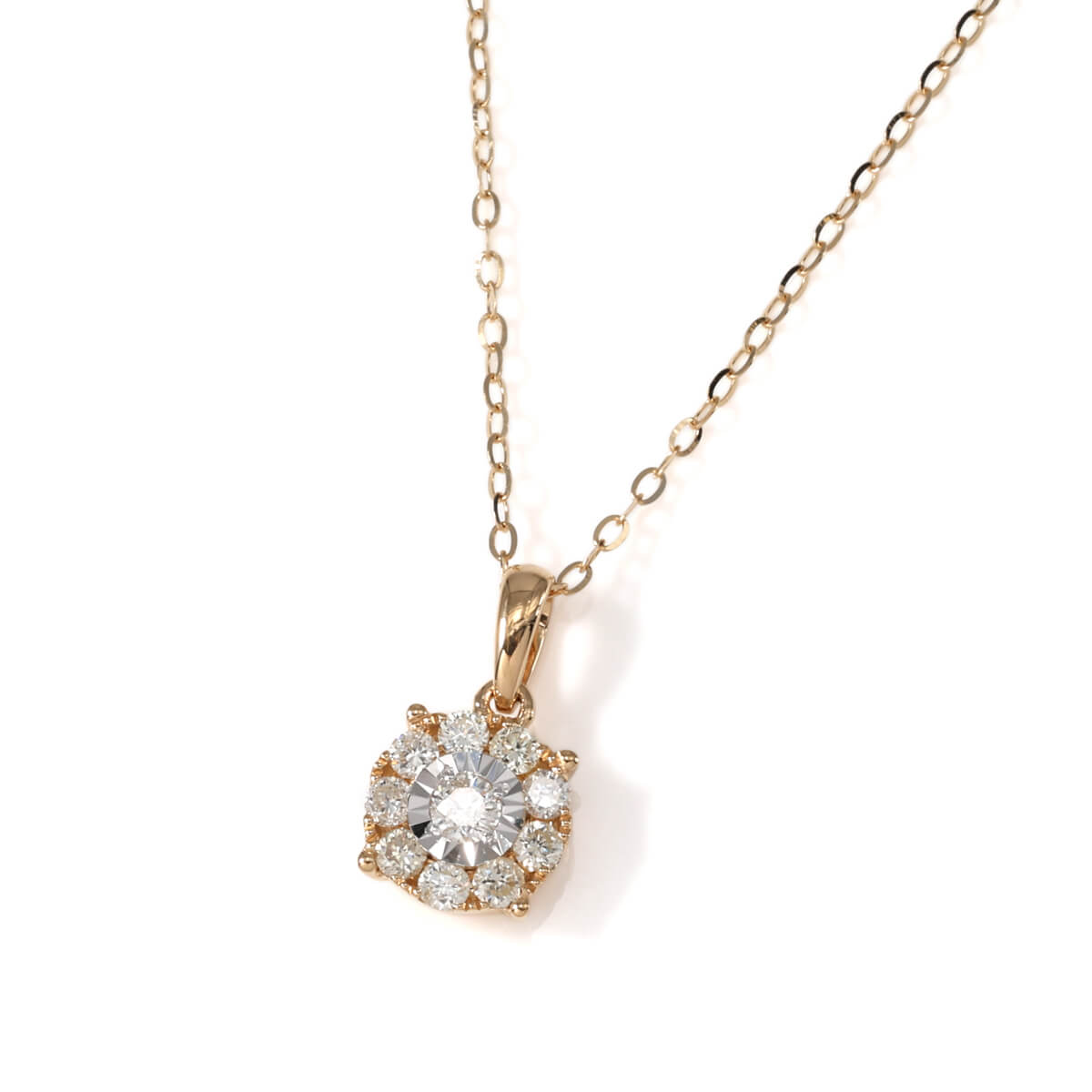 ダイヤモンド 18K イエローゴールド ネックレス&ペンダント 40cm-45cm P15963-18KY