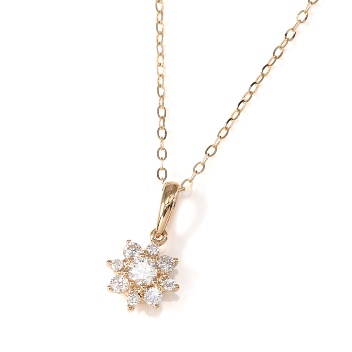 ダイヤモンド 18K イエローゴールド ネックレス&ペンダント 40cm-45cm P24350-18KY