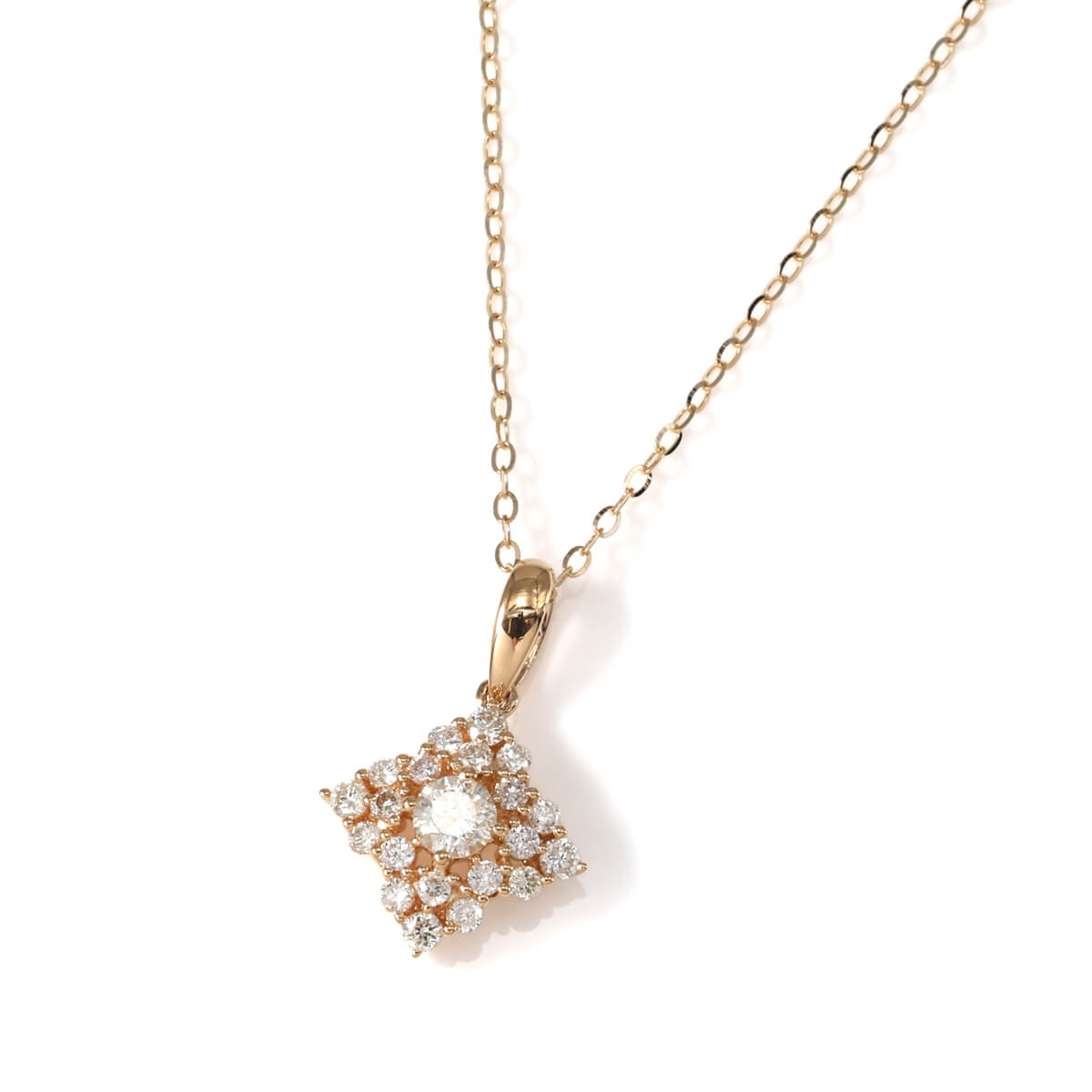ダイヤモンド 18K イエローゴールド ネックレス&ペンダント 40cm-45cm P23268-18KY