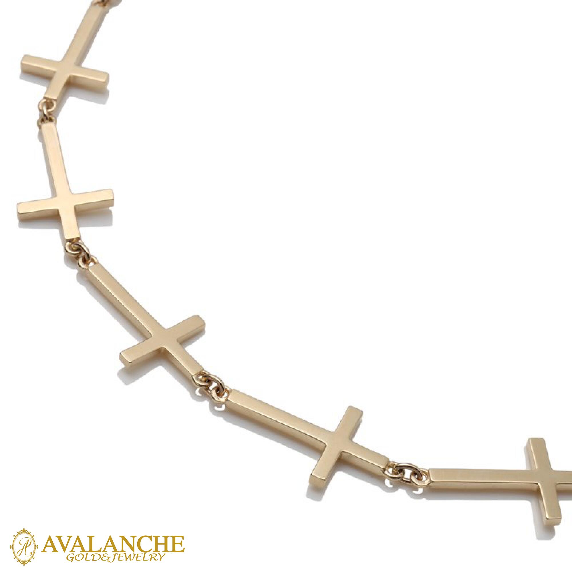 10K イエローゴールド ネックレス 幅10mm 45cm-49cm 3-15497-01