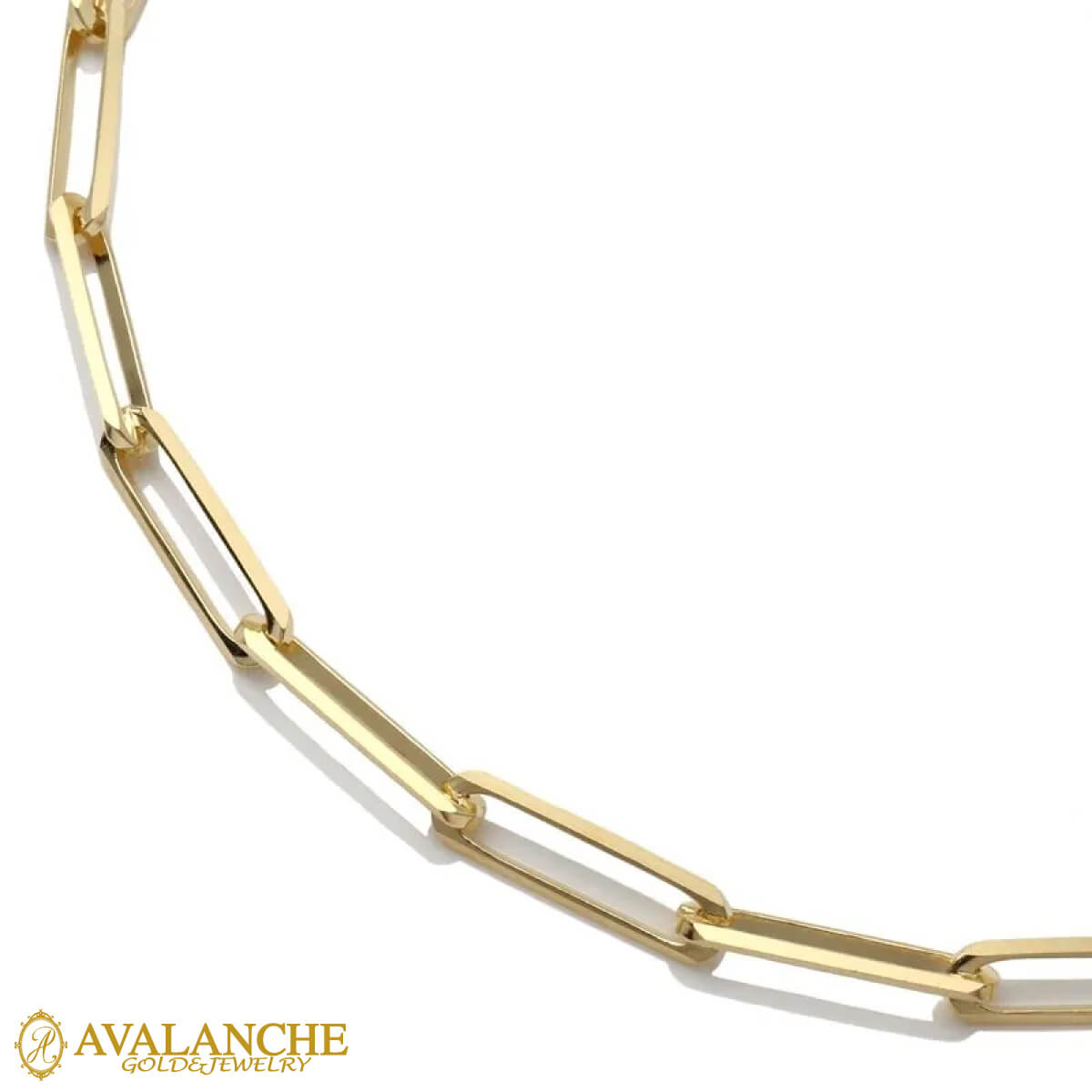 10K イエローゴールド ペーパークリップネックレス 幅4mm 40cm-55cm KKP6633