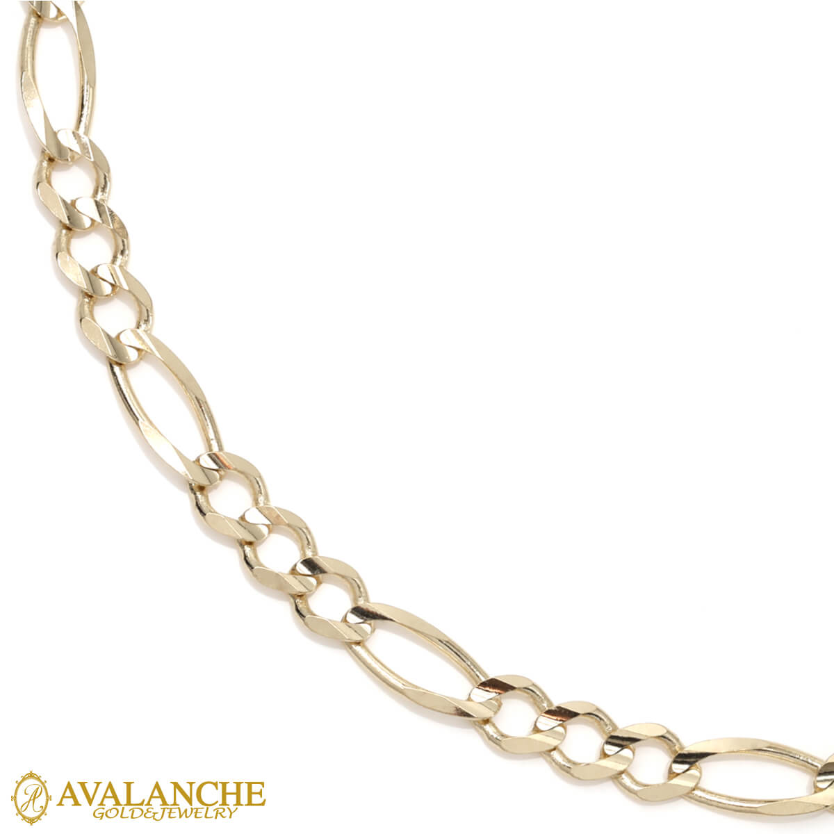 10K イエローゴールド フィガロネックレス 幅4.3mm 45cm-50cm KKP5806