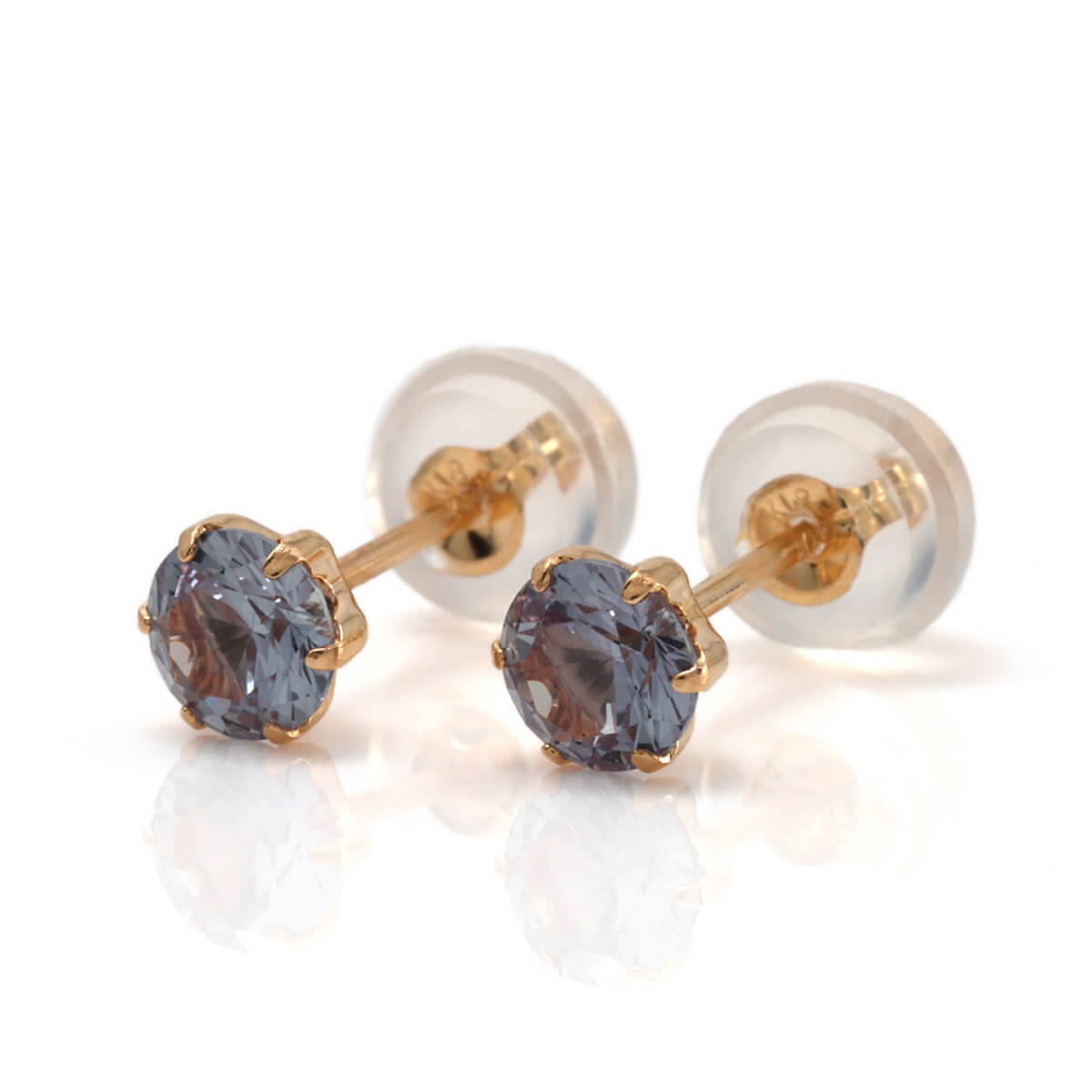 乐天商城 - 18K イエローゴールド ソリティアピアス 4mm 903567070