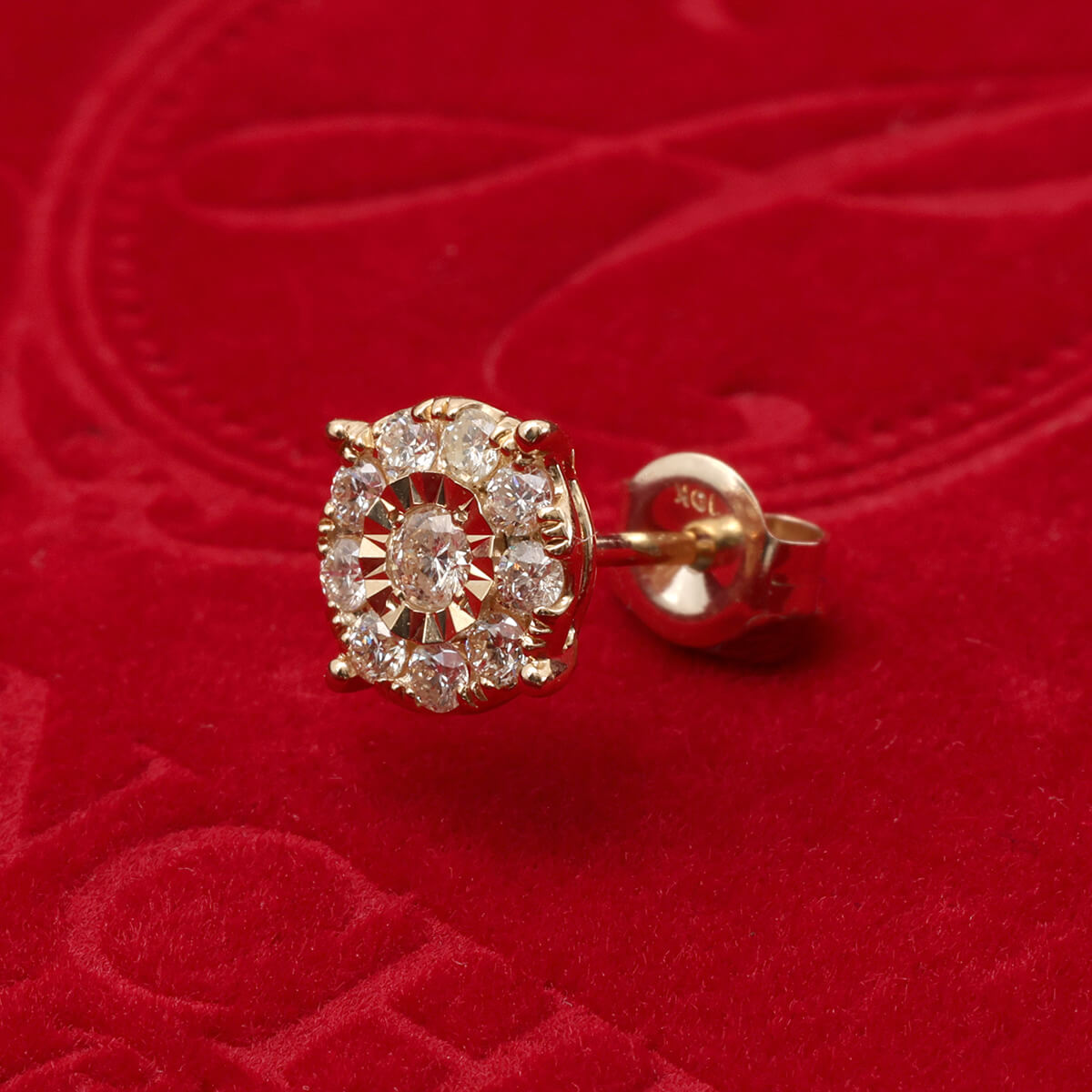 クリスマス限定ギフトセット ダイヤモンド 10K イエローゴールド ピアス 7mm E15964-10KY