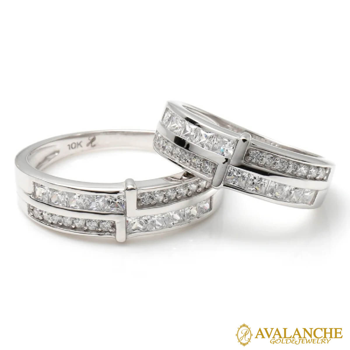 10K ホワイトゴールド リング 9号-25号 1-9373-02