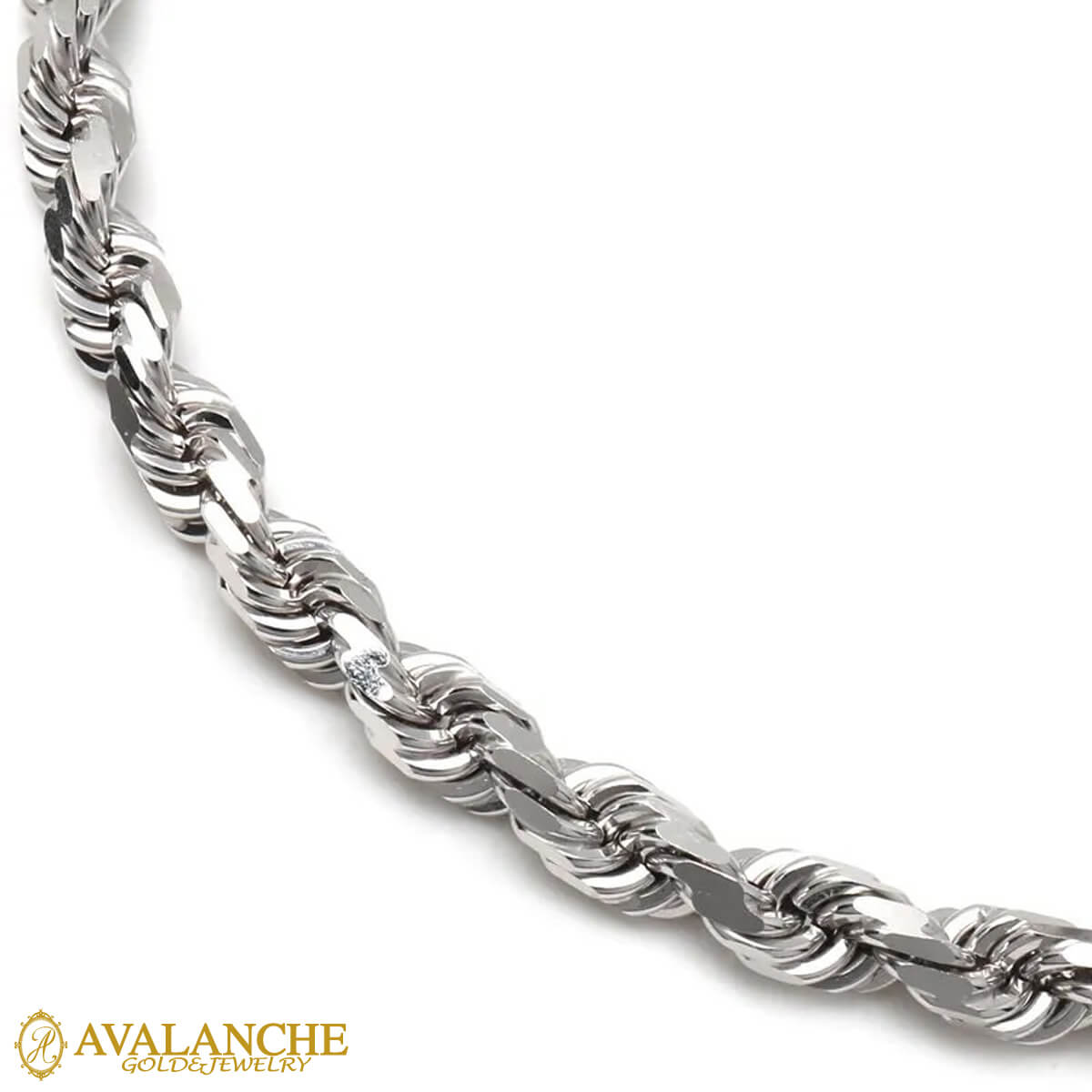 10K ホワイトゴールド ロープネックレス 幅4.5mm 50cm-60cm UKPH000008