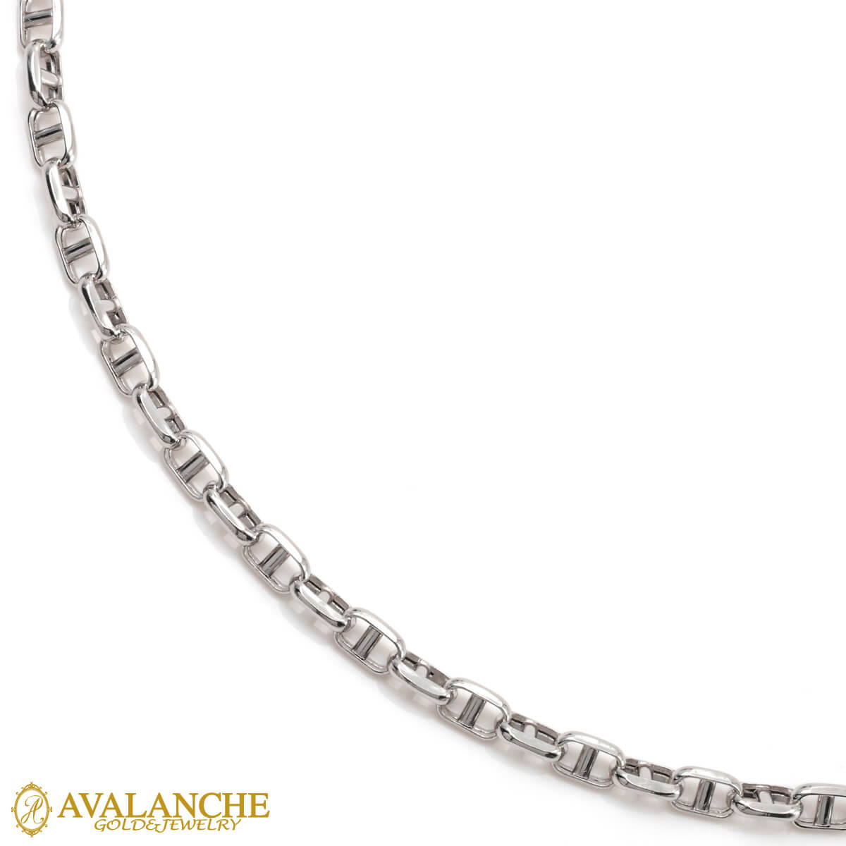 乐天商城 - 10K ホワイトゴールド アンカーネックレス 幅2.8mm 45cm-60cm UKHI000107